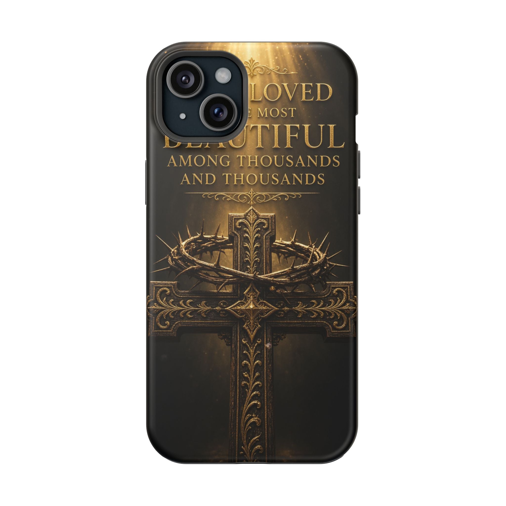Magnetic Impact-Resistant Phone Case — "Most Beautiful" Cross with Crown of Thorns
