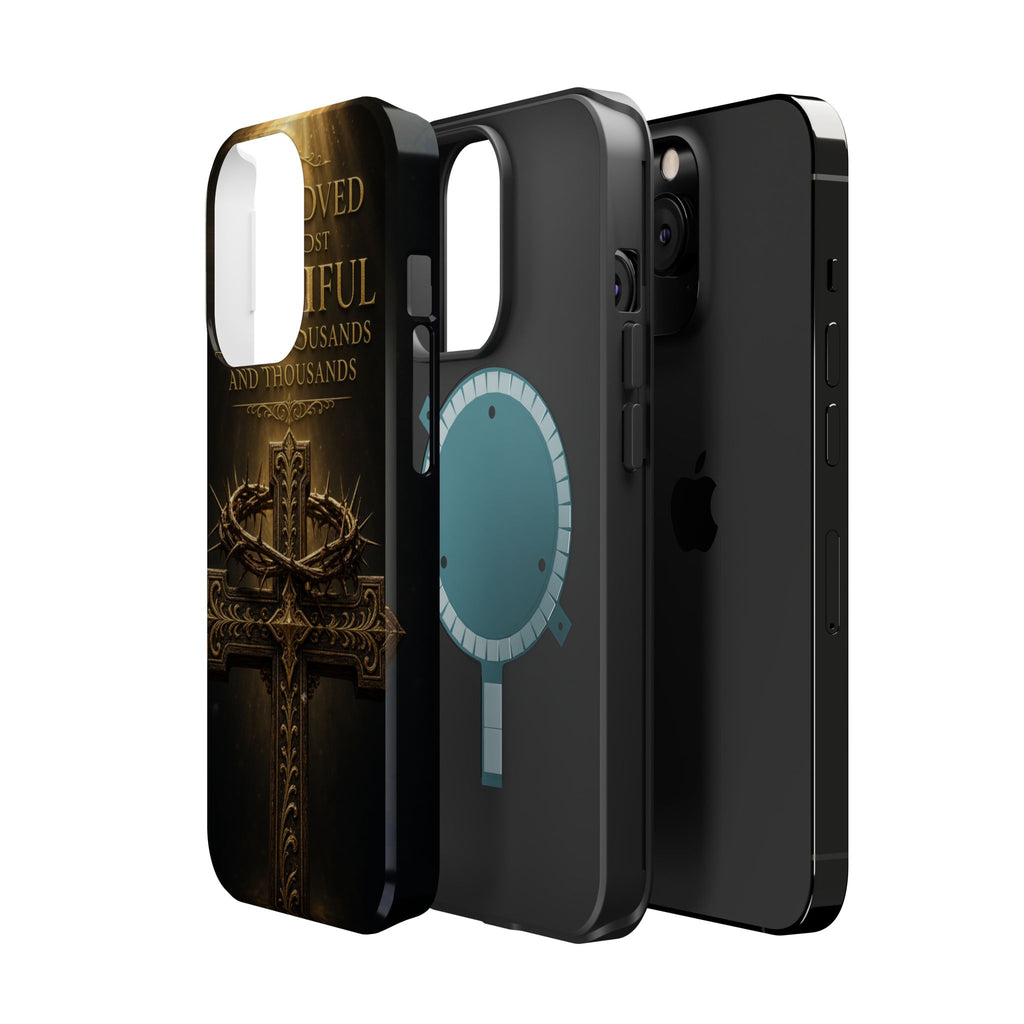 Magnetic Impact-Resistant Phone Case — "Most Beautiful" Cross with Crown of Thorns