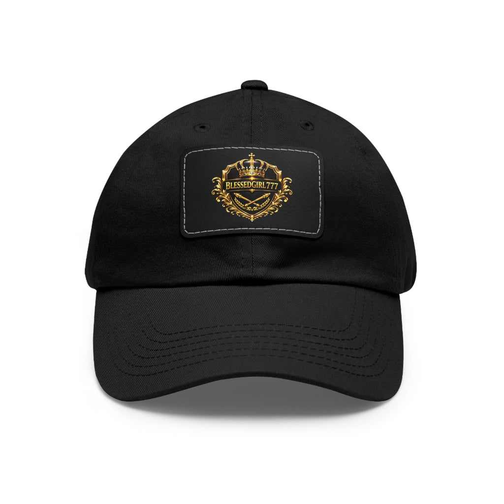 Dad Hat — Vintage Gold Crest Leather Patch Cap