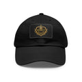 Dad Hat — Vintage Gold Crest Leather Patch Cap