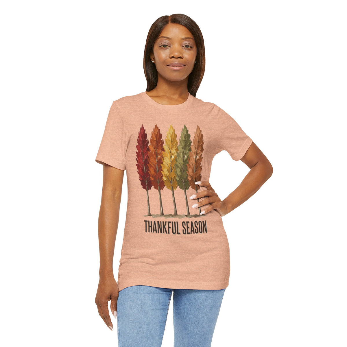Thankful Season Autumn Trees T-Shirt | Thanksgiving Fall Tee