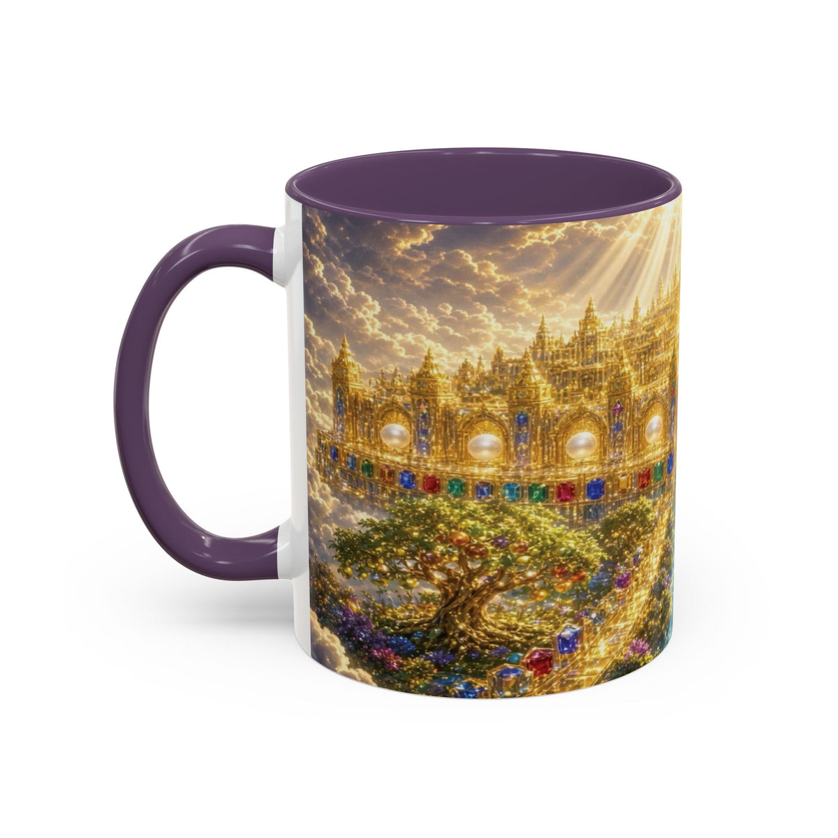 Heavenly City Christian Coffee Mug — Golden Celestial Paradise Design (11/15oz)