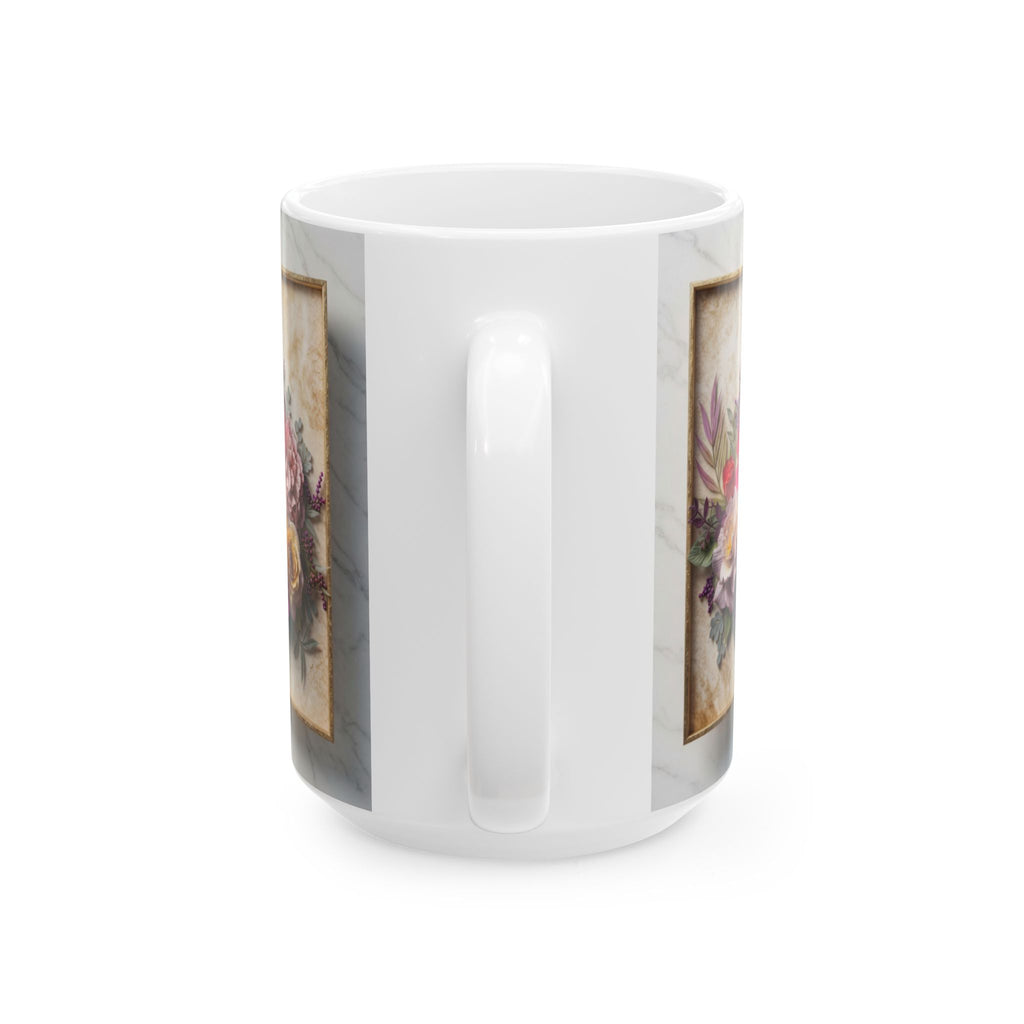 Happy Mother's Day floral wreath Mug | Ceramic 11oz 15oz