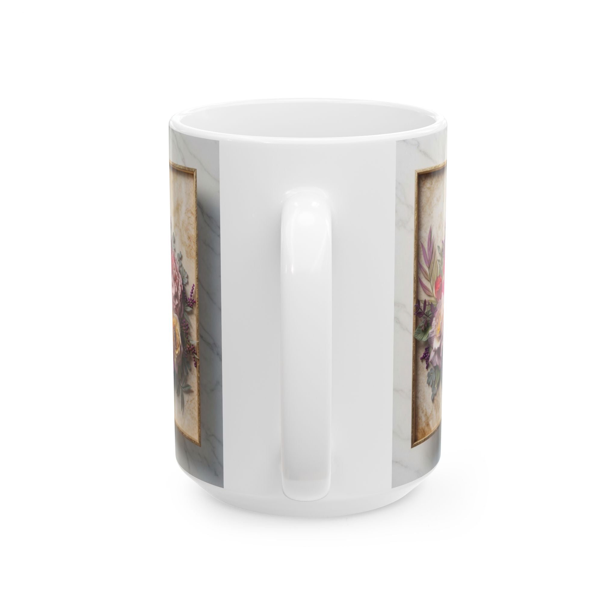 Happy Mother's Day floral wreath Mug | Ceramic 11oz 15oz