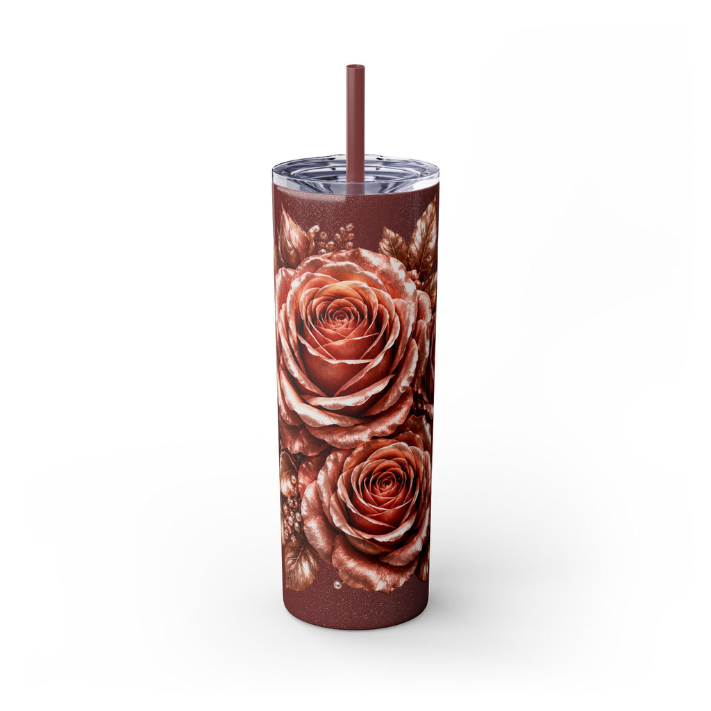 Skinny Tumbler — Monochrome Rose Garden 20oz Straw Tumbler