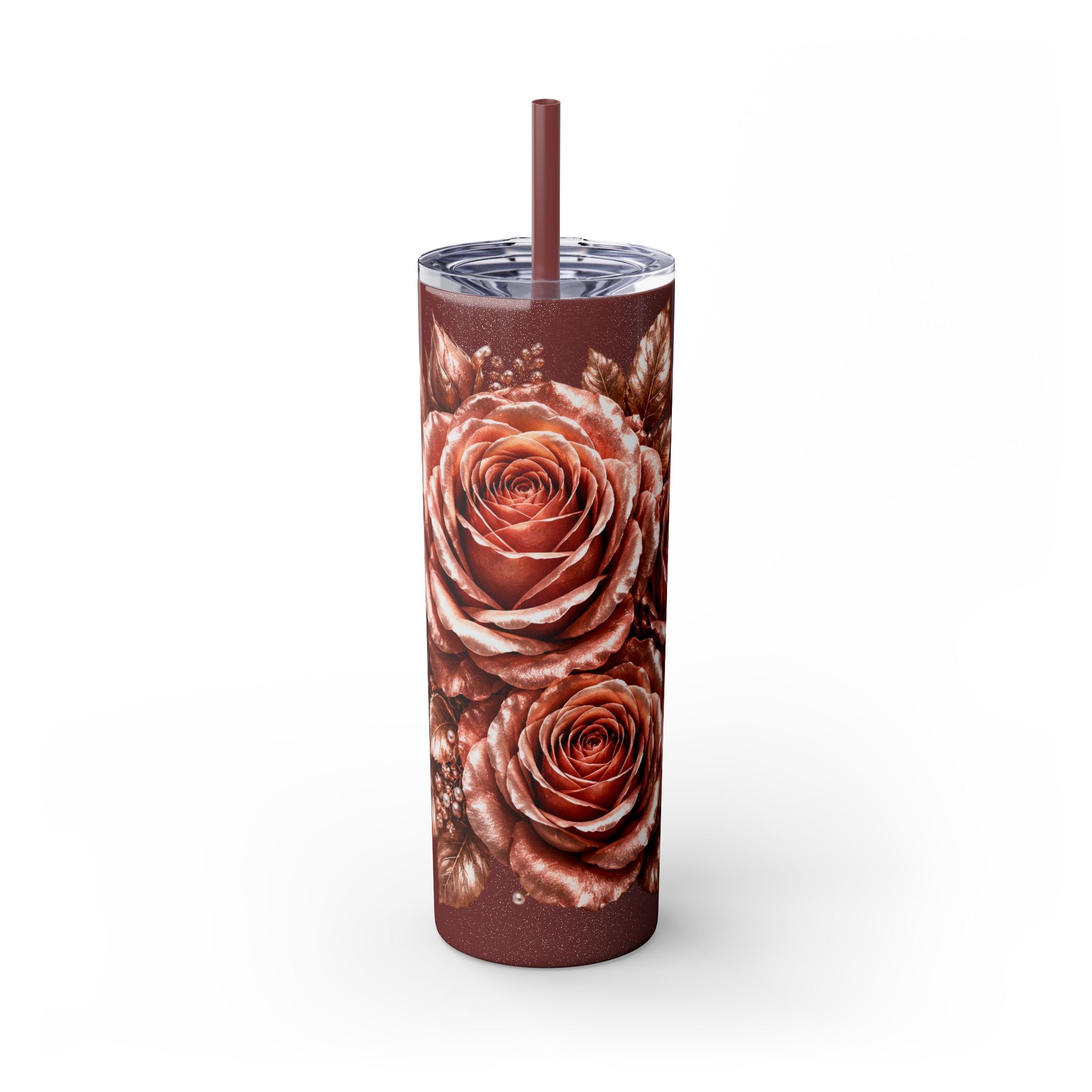 Skinny Tumbler — Monochrome Rose Garden 20oz Straw Tumbler