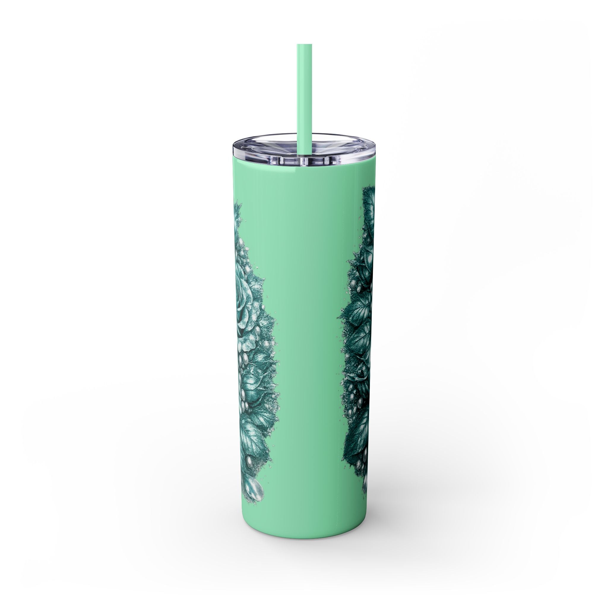 Skinny Tumbler — Monochrome Rose Garden 20oz Straw Tumbler