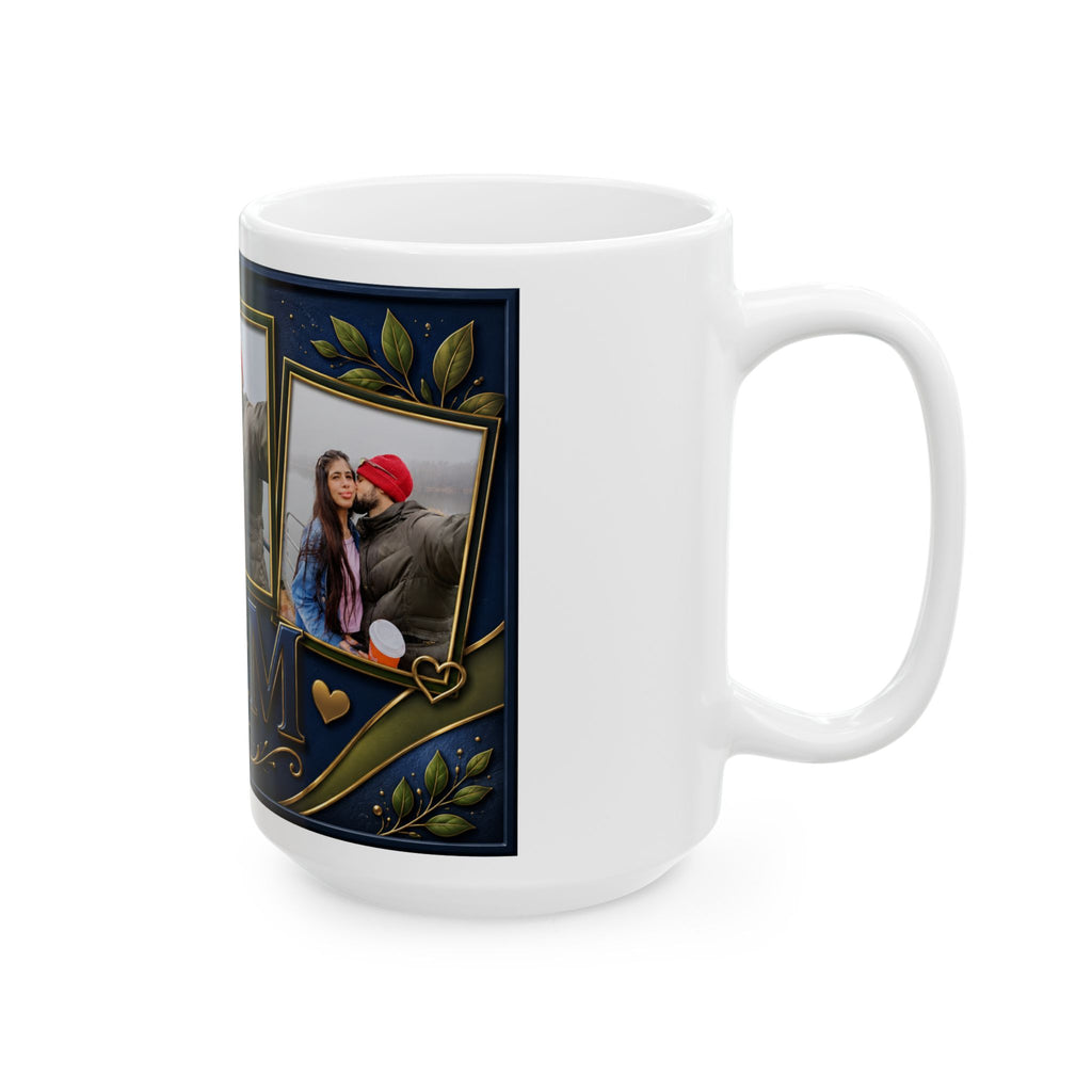 Photo Collage Initials M&M Mug | Personalized Ceramic Photo Mug (11oz, 15oz)