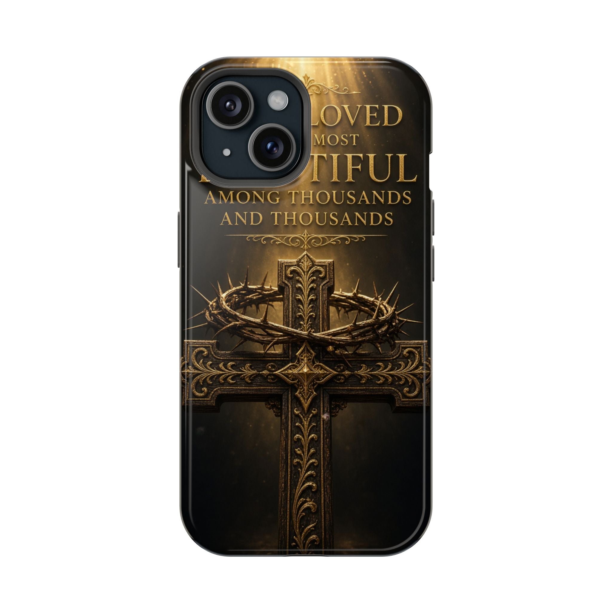 Magnetic Impact-Resistant Phone Case — "Most Beautiful" Cross with Crown of Thorns