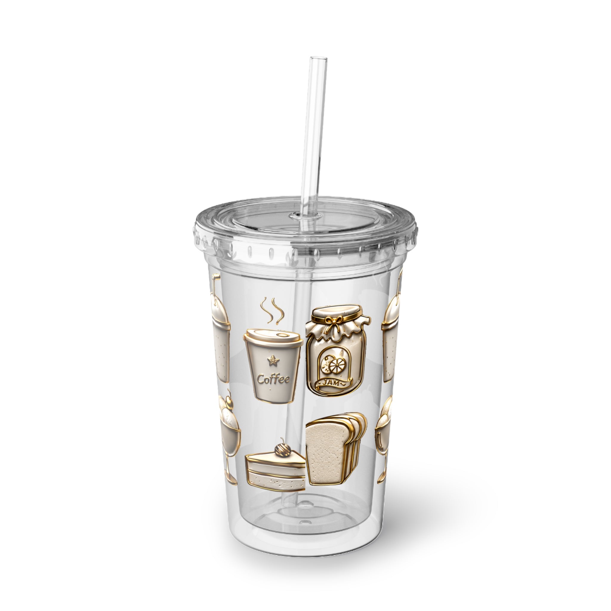 Vintage Dessert Icons Acrylic Tumbler | Cup