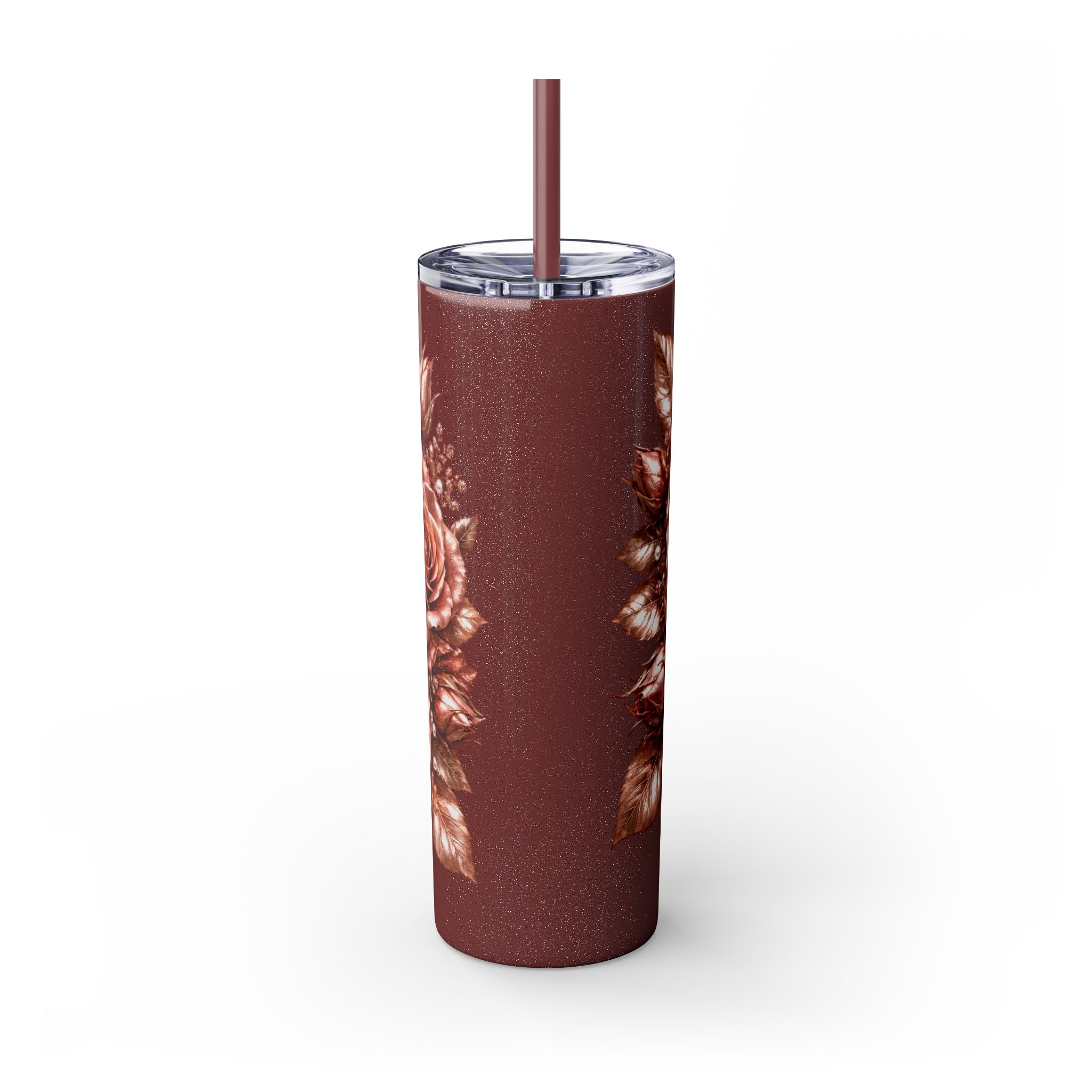 Skinny Tumbler — Monochrome Rose Garden 20oz Straw Tumbler