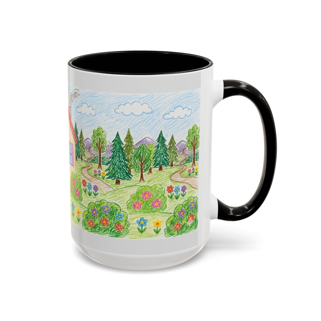 Crayon Family Home Drawing Mug | Colorful Ceramic Coffee Cup