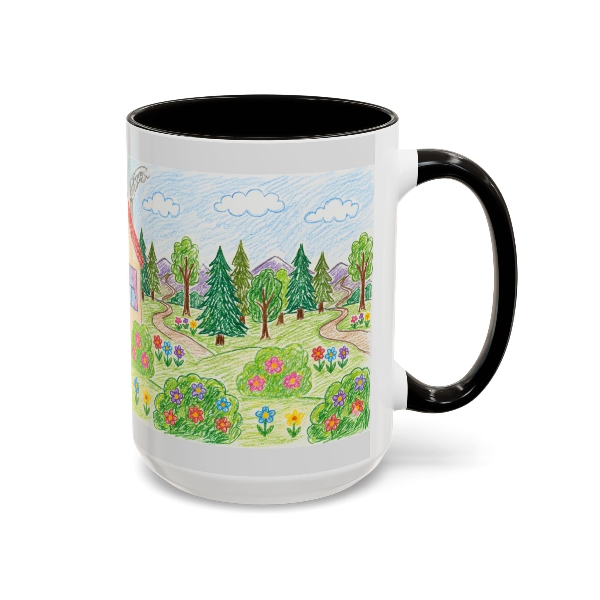 Crayon Family Home Drawing Mug | Colorful Ceramic Coffee Cup