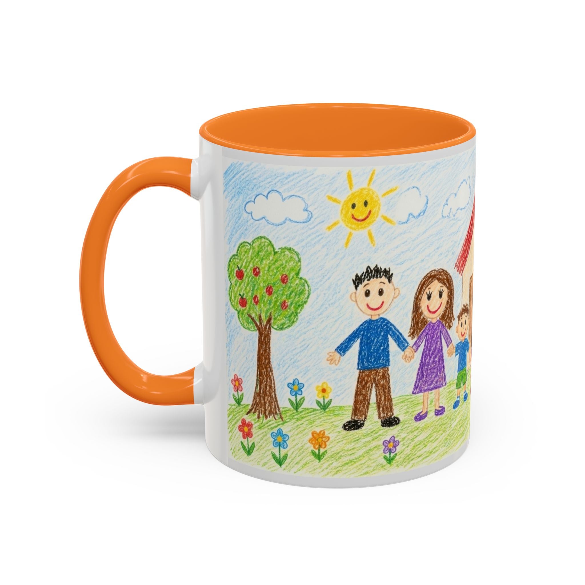 Crayon Family Home Drawing Mug | Colorful Ceramic Coffee Cup