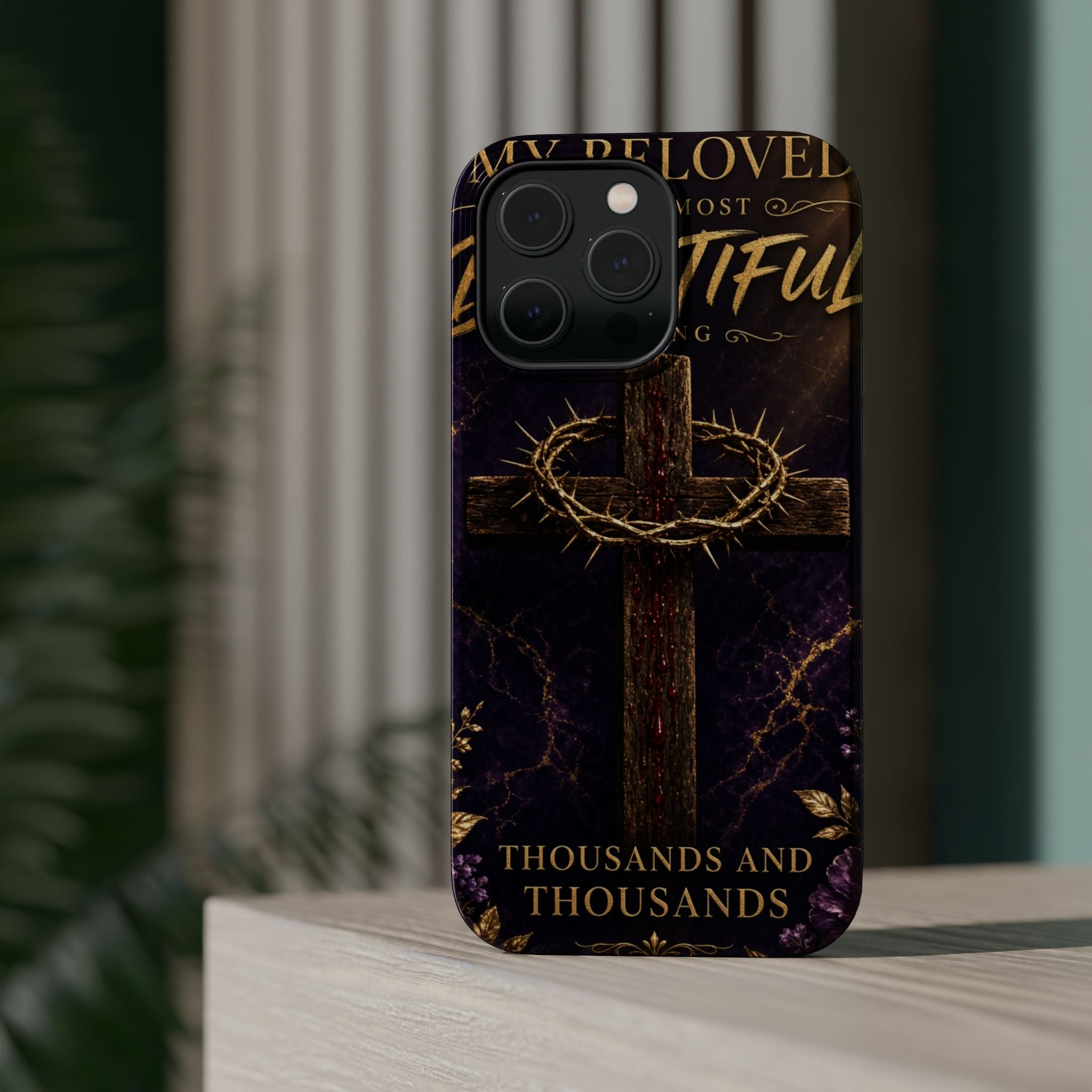 Christian Cross Magnetic Impact-Resistant Phone Case — "Beloved Most Beautiful" Scripture Design