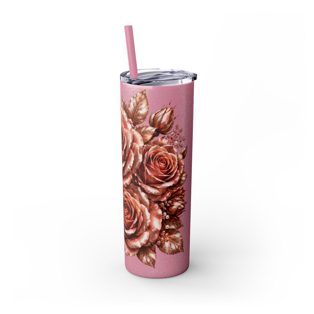 Skinny Tumbler — Monochrome Rose Garden 20oz Straw Tumbler