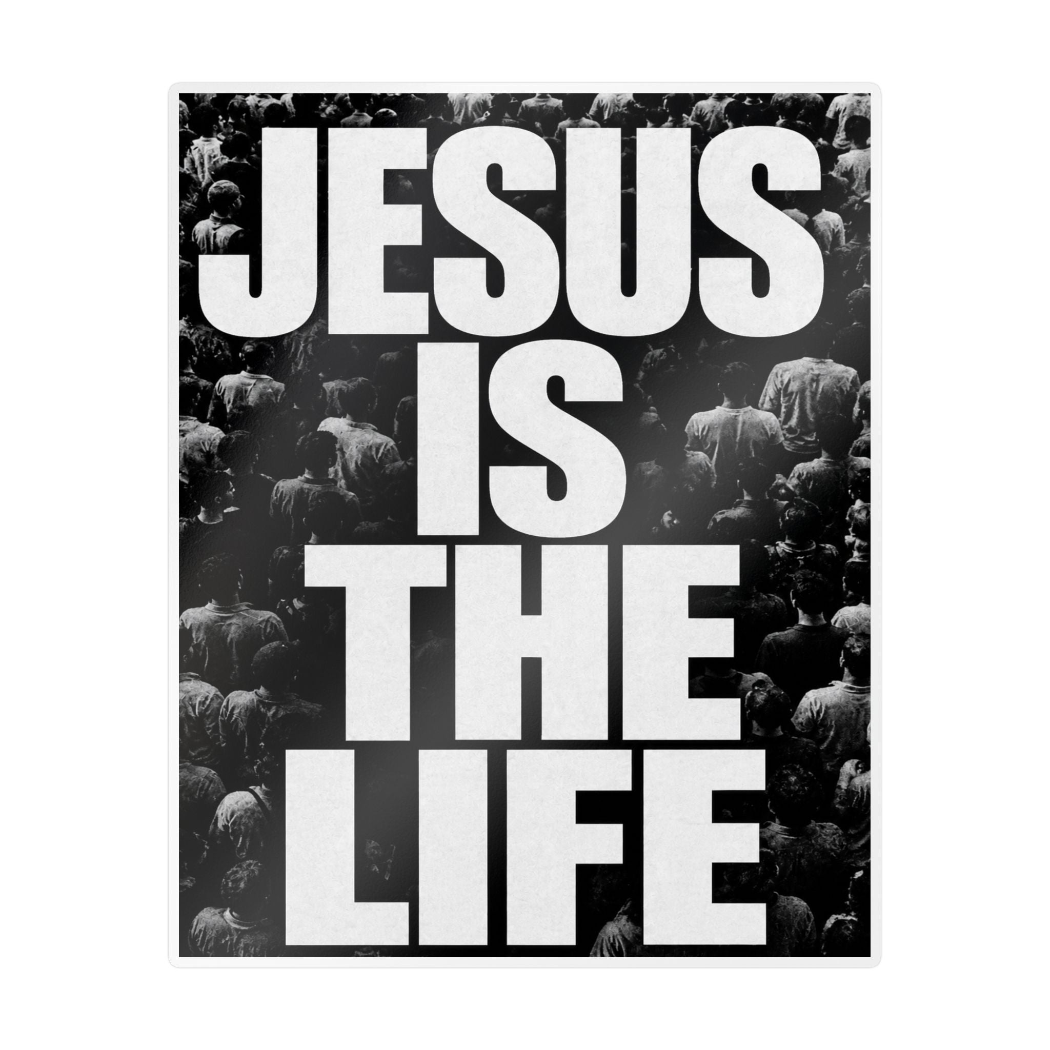 Jesus Is the Life Vinyl Sticker — Black & White Faith Decal (Kiss-Cut)