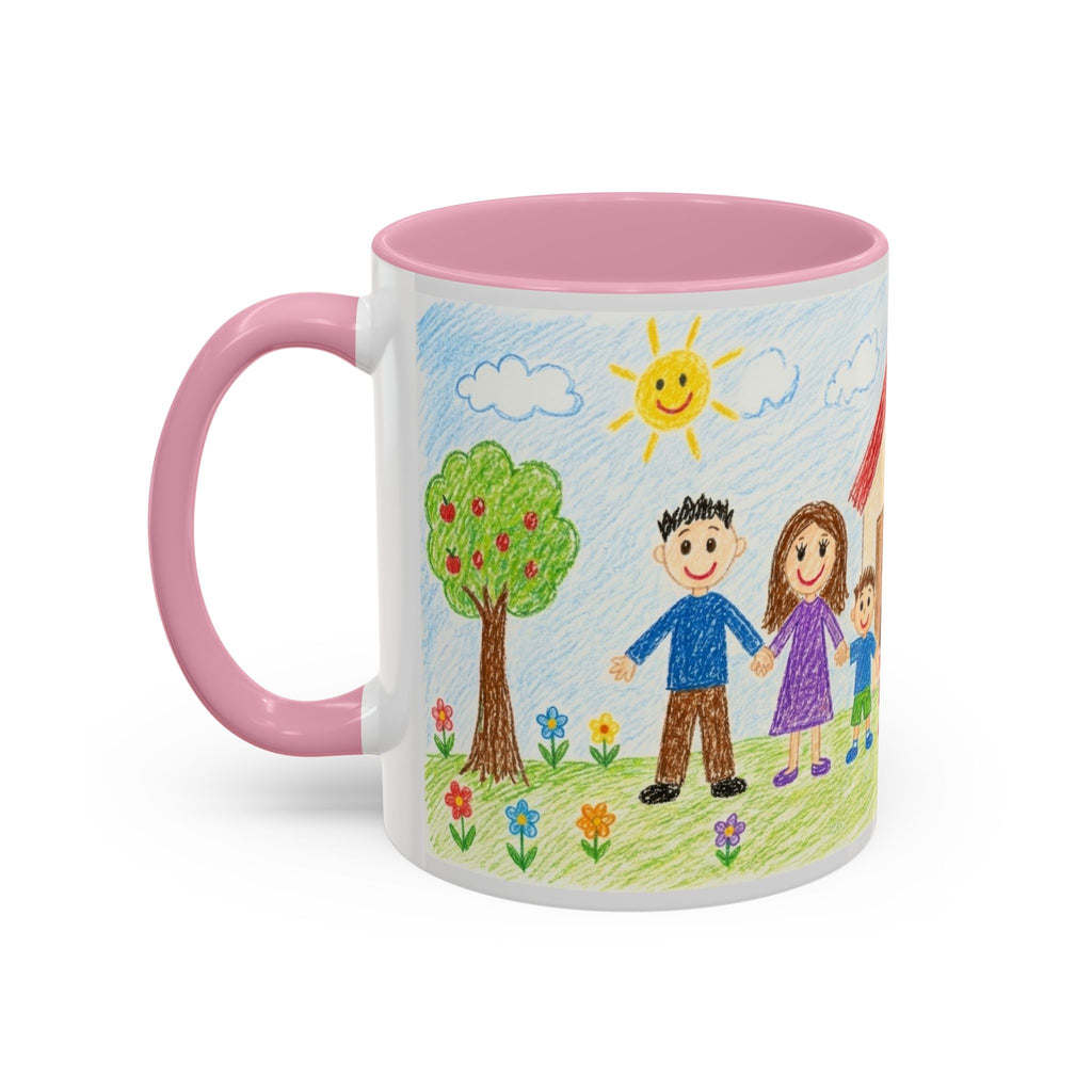 Crayon Family Home Drawing Mug | Colorful Ceramic Coffee Cup