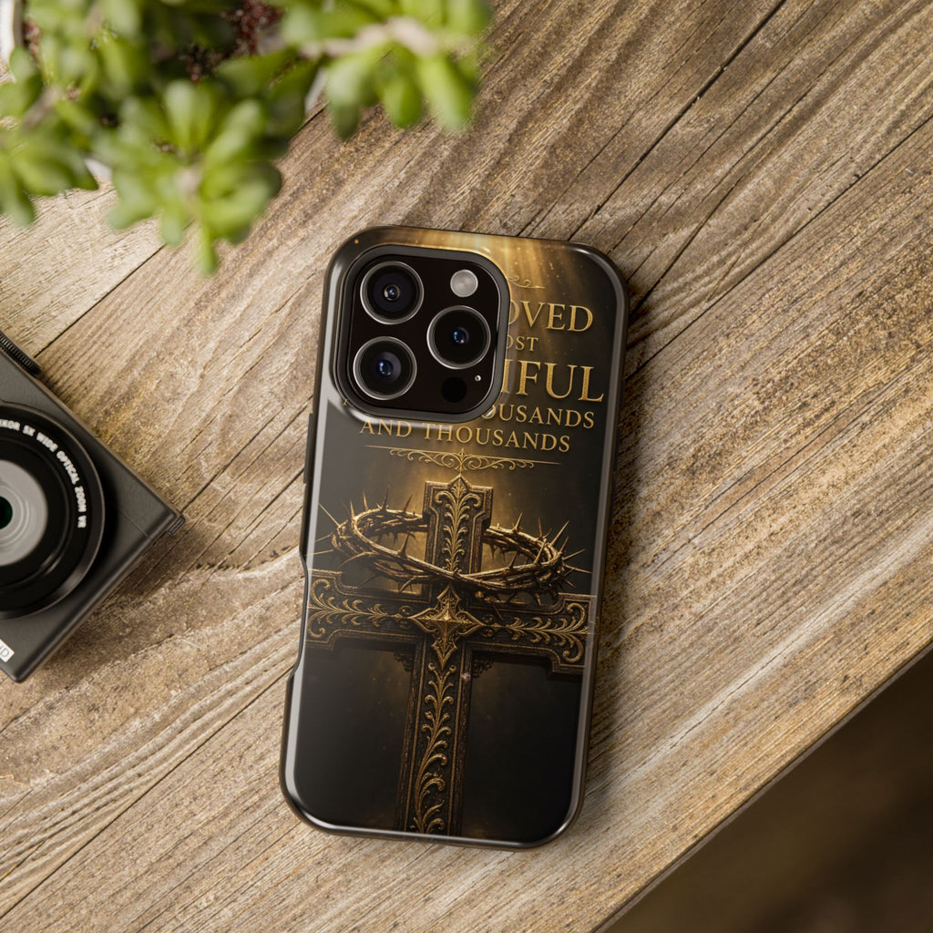 Magnetic Impact-Resistant Phone Case — "Most Beautiful" Cross with Crown of Thorns