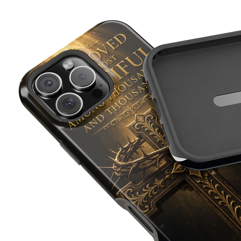Magnetic Impact-Resistant Phone Case — "Most Beautiful" Cross with Crown of Thorns