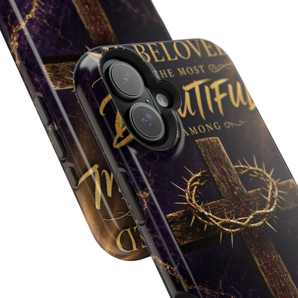 Christian Cross Magnetic Impact-Resistant Phone Case — "Beloved Most Beautiful" Scripture Design