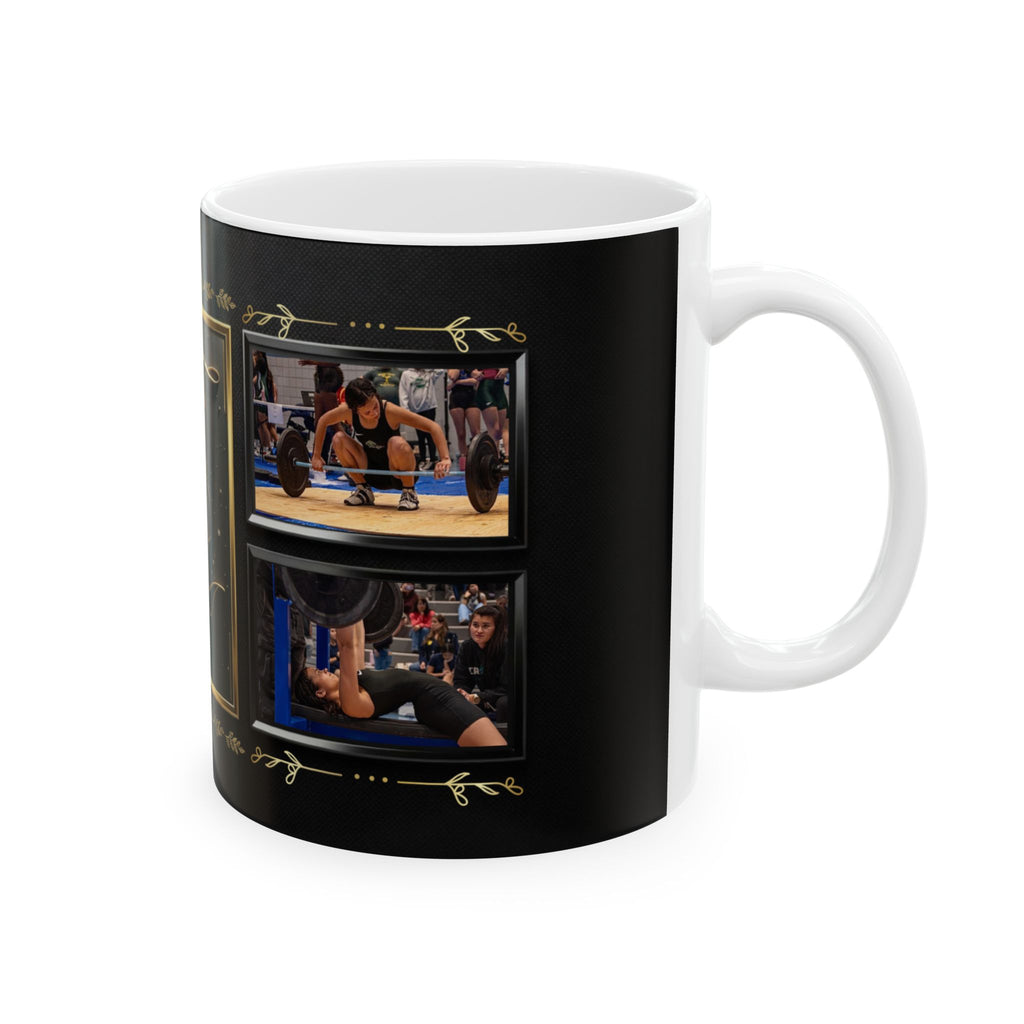 F & A Monogram Black Gold Frame Mug | Ceramic Coffee Cup