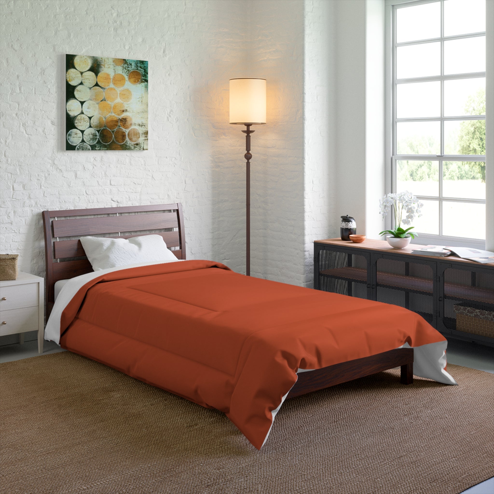 Solid Terracotta Comforter – Cozy Minimal Bedroom Bedding