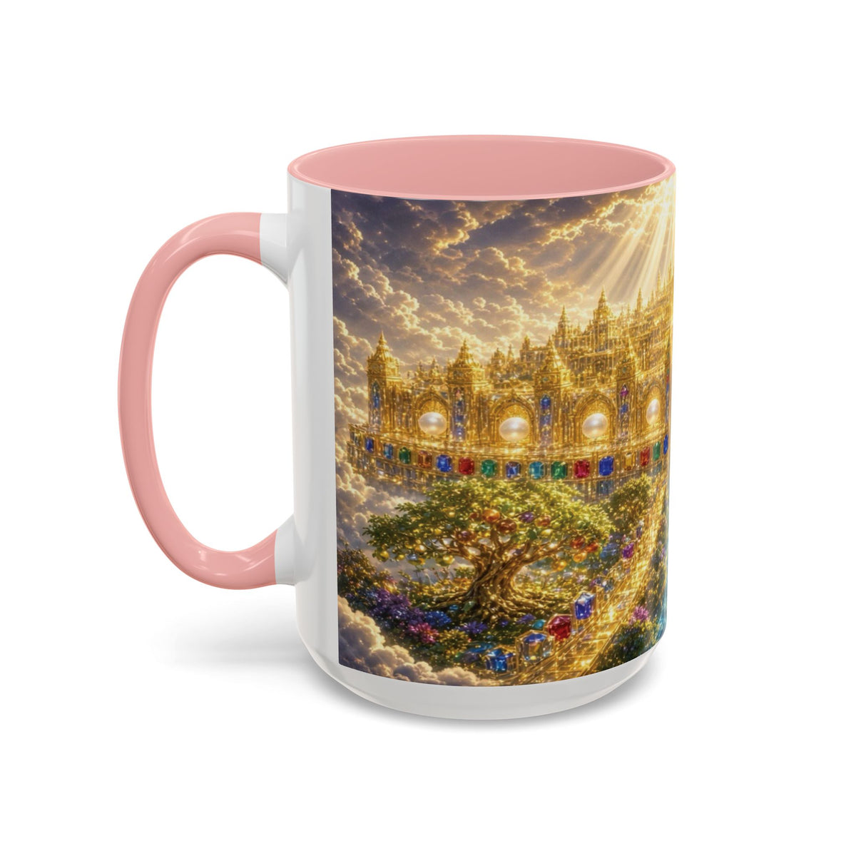 Heavenly City Christian Coffee Mug — Golden Celestial Paradise Design (11/15oz)