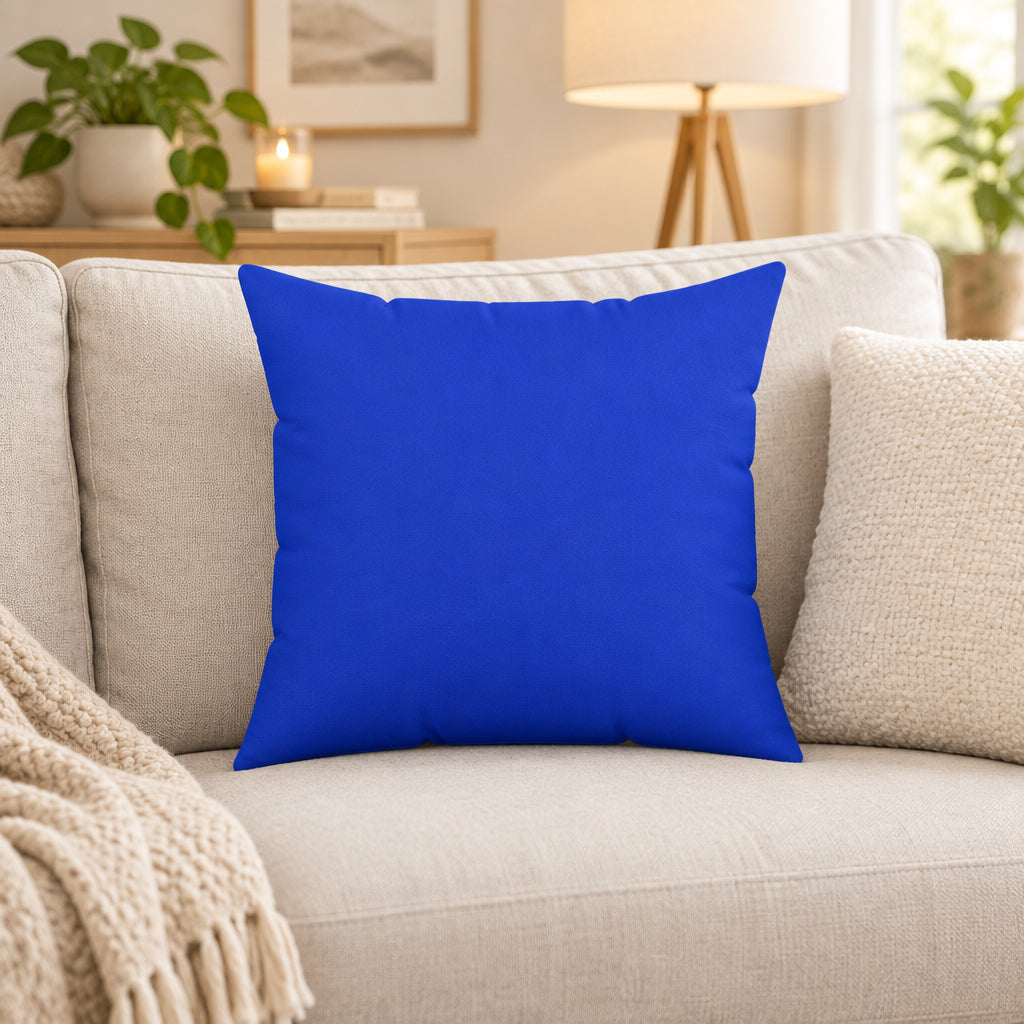 Home Sweet Home Floral Throw Pillow | Blue & Gold | 16 × 16