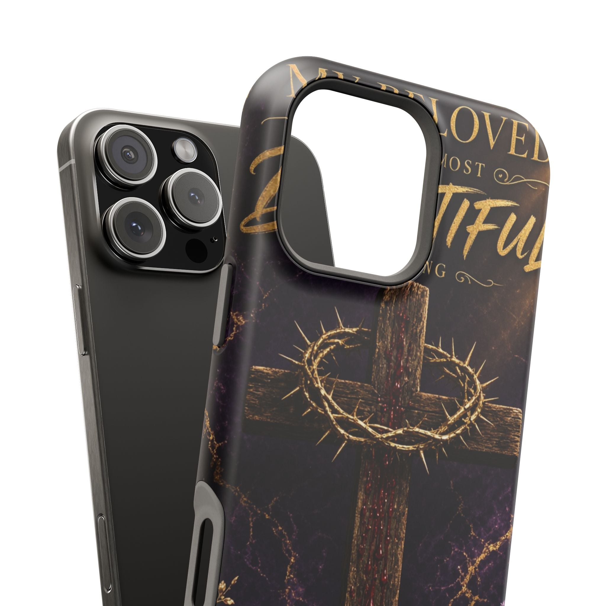 Christian Cross Magnetic Impact-Resistant Phone Case — "Beloved Most Beautiful" Scripture Design
