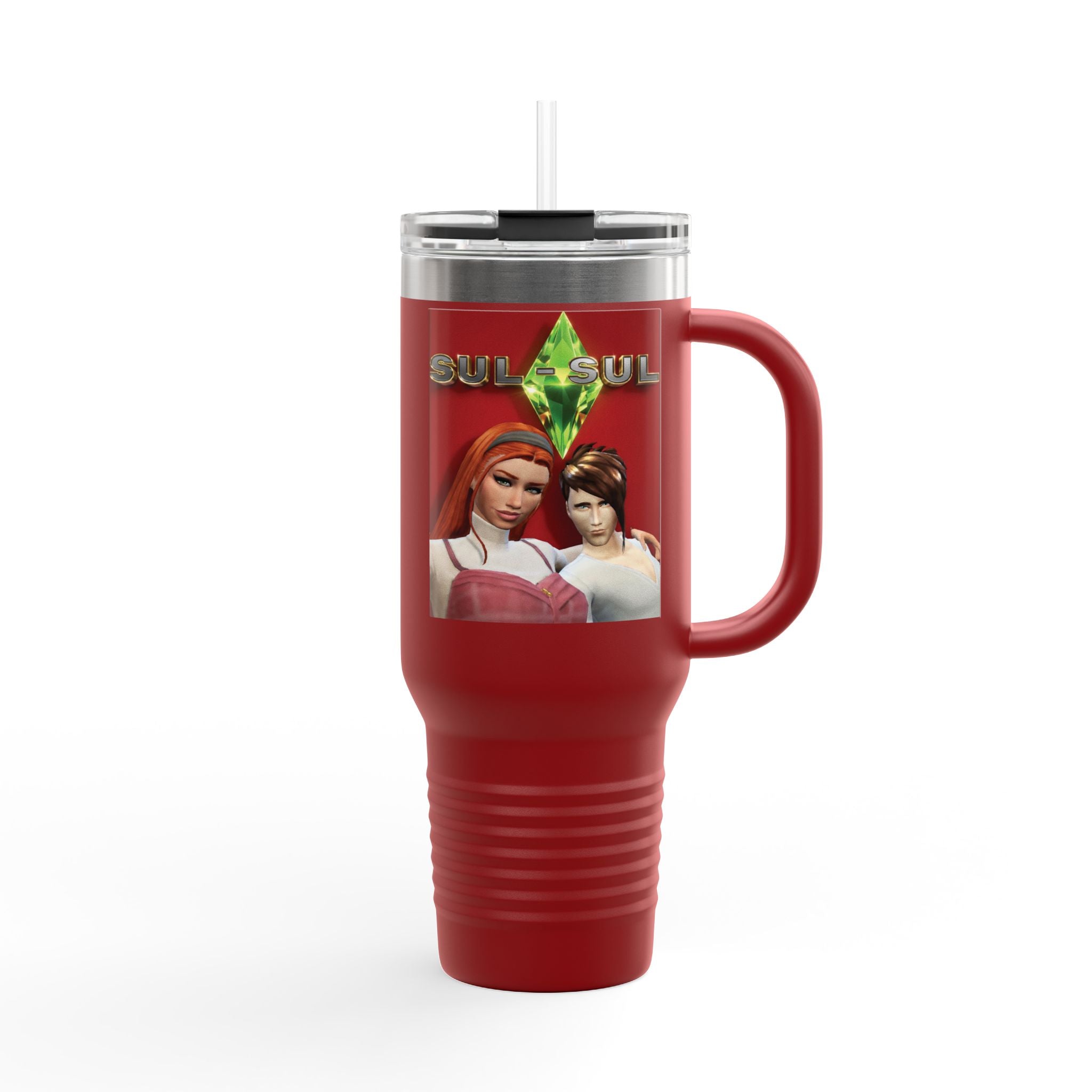 Sims Insulated Travel Mug, 40oz - Cozy & Stylish Gift for Travelers, Coffee Lovers - Large Hot Beverage Container, Thermal Cup, Portable Tea