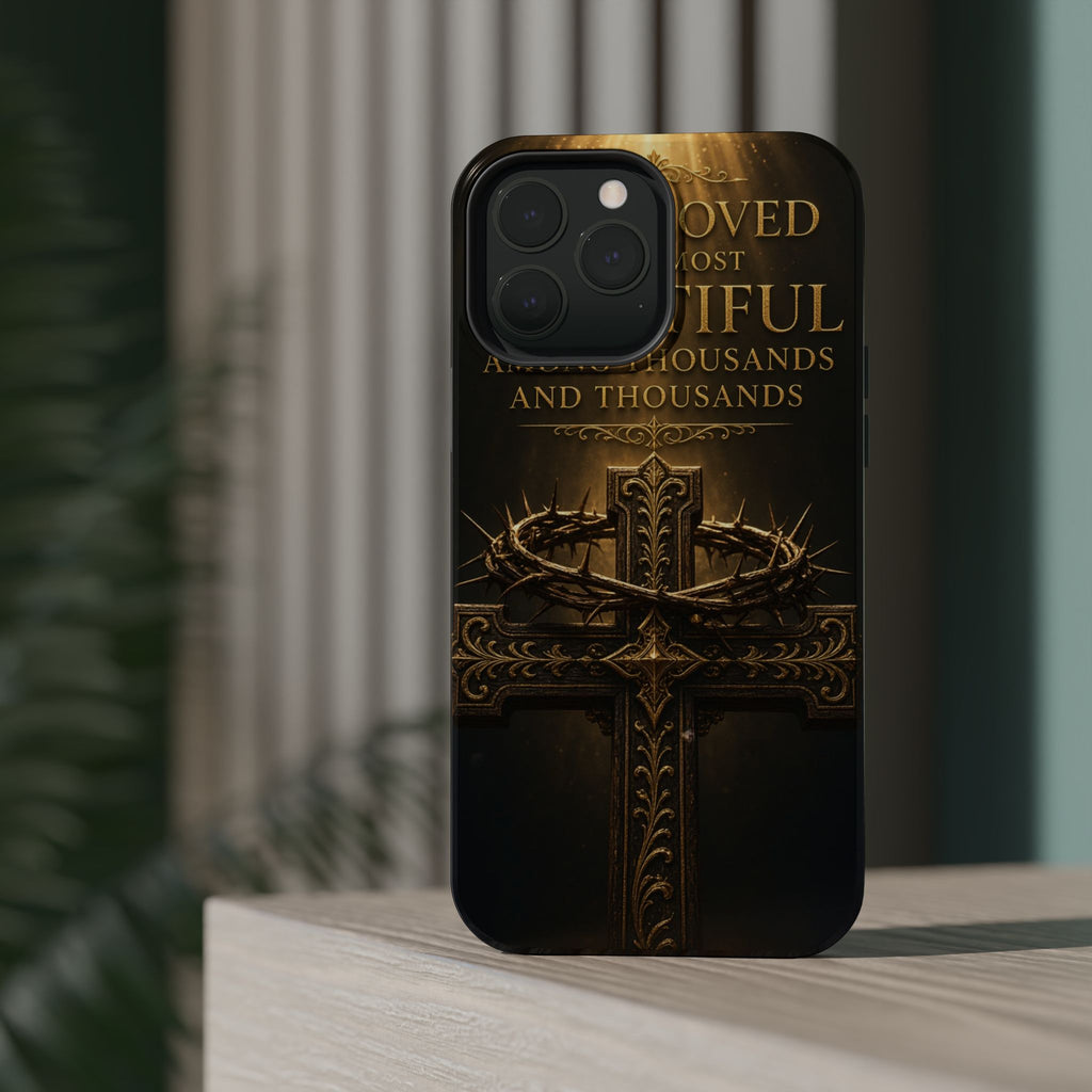 Magnetic Impact-Resistant Phone Case — "Most Beautiful" Cross with Crown of Thorns