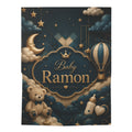 Personalized Baby Swaddle Blanket – Royal Night Sky Design (Custom Name)
