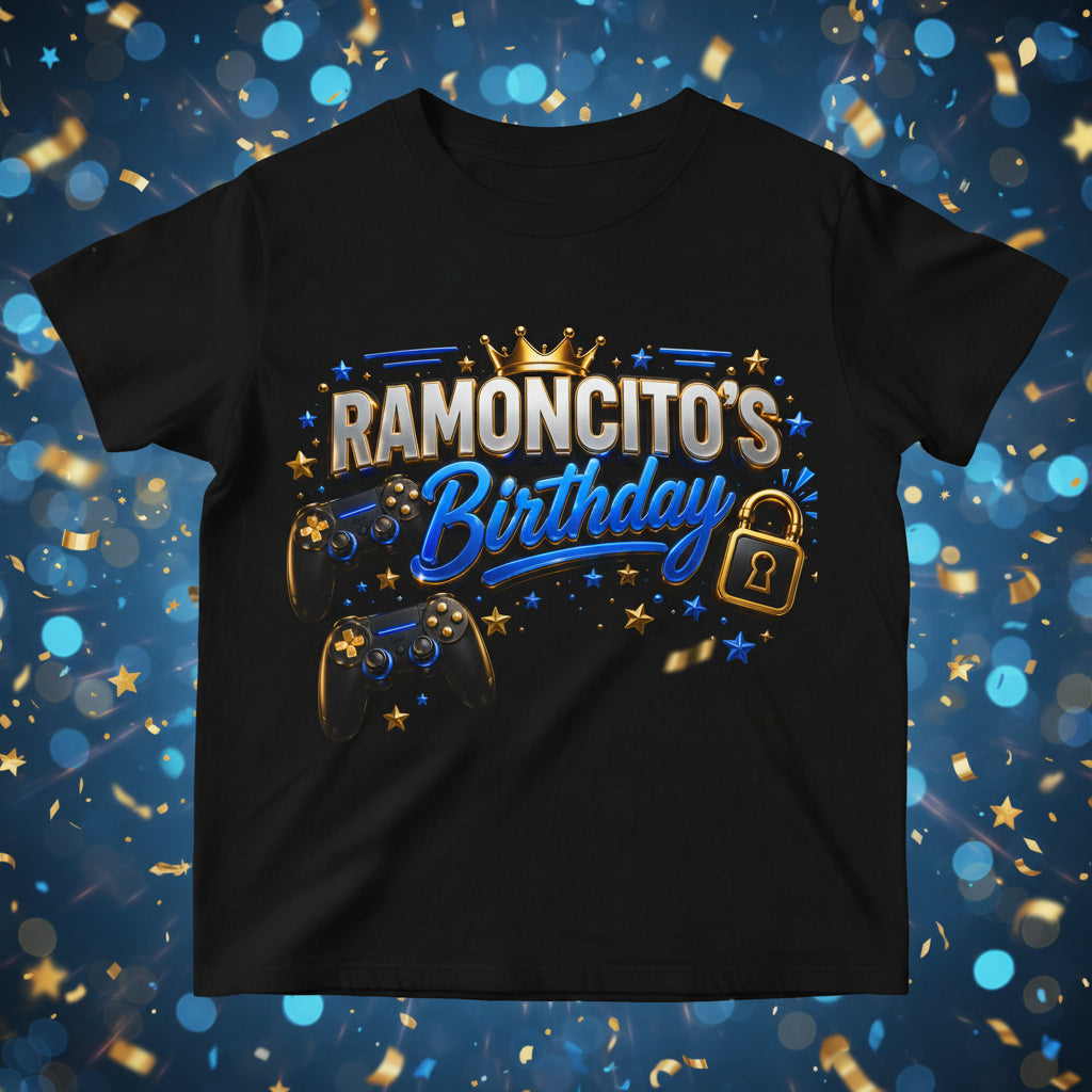 Level 7 Unlocked Kids Tee | Birthday Gamer Design
