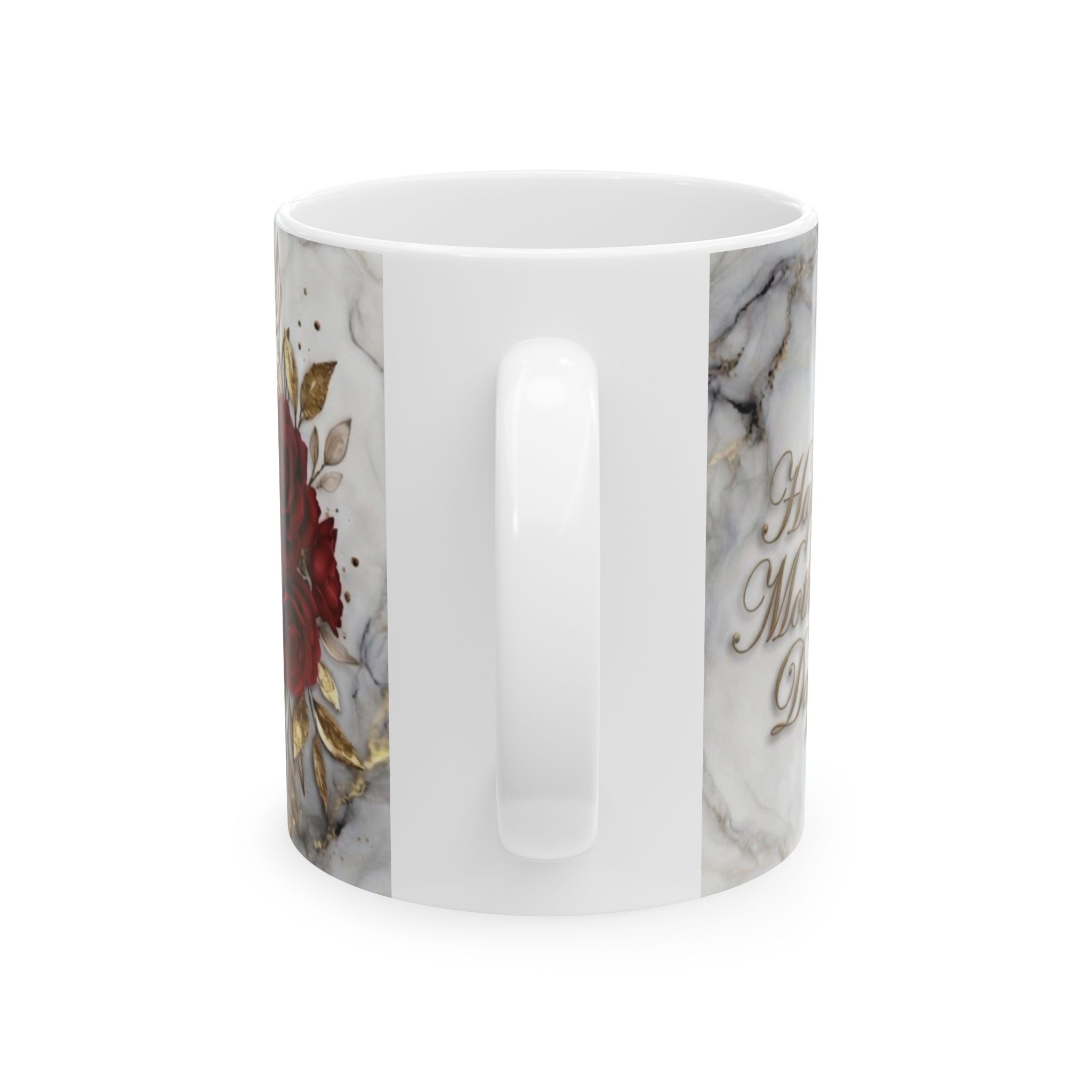 Marble Floral Photo Mug | Personalized Photo Coffee Mug