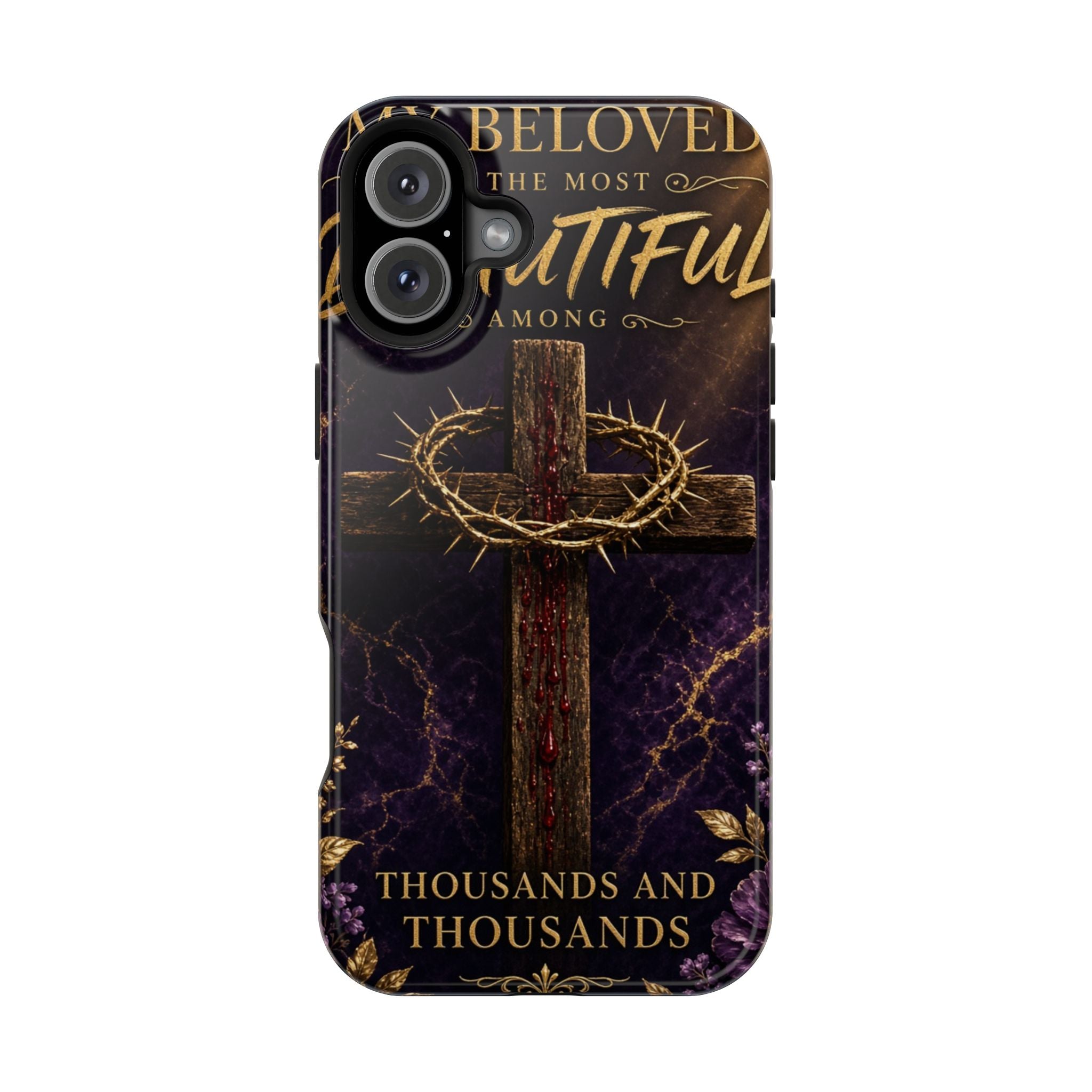 Christian Cross Magnetic Impact-Resistant Phone Case — "Beloved Most Beautiful" Scripture Design