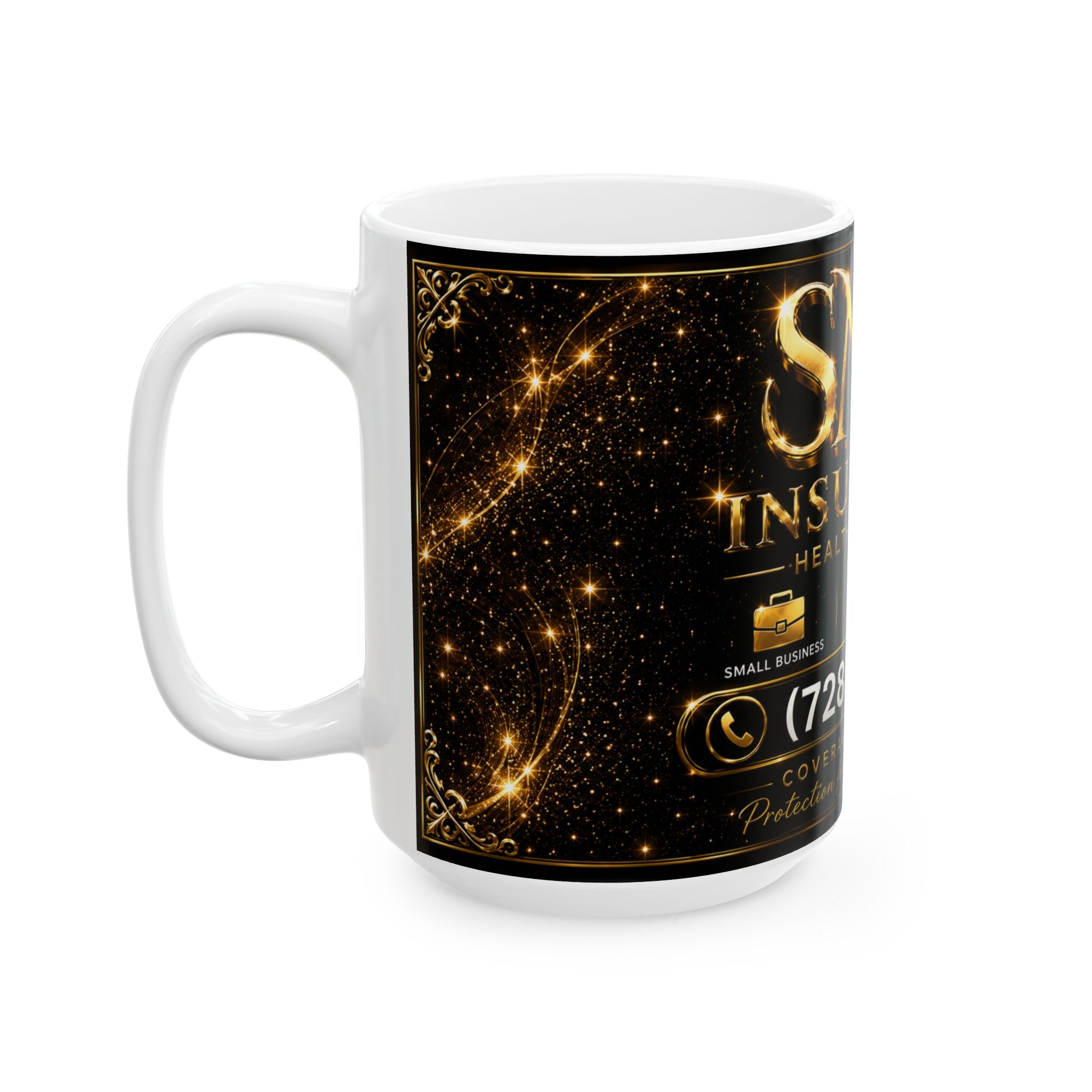 SMS Insurance Ceramic Mug — Branded Health Insurance Coffee Cup (11oz, 15oz)