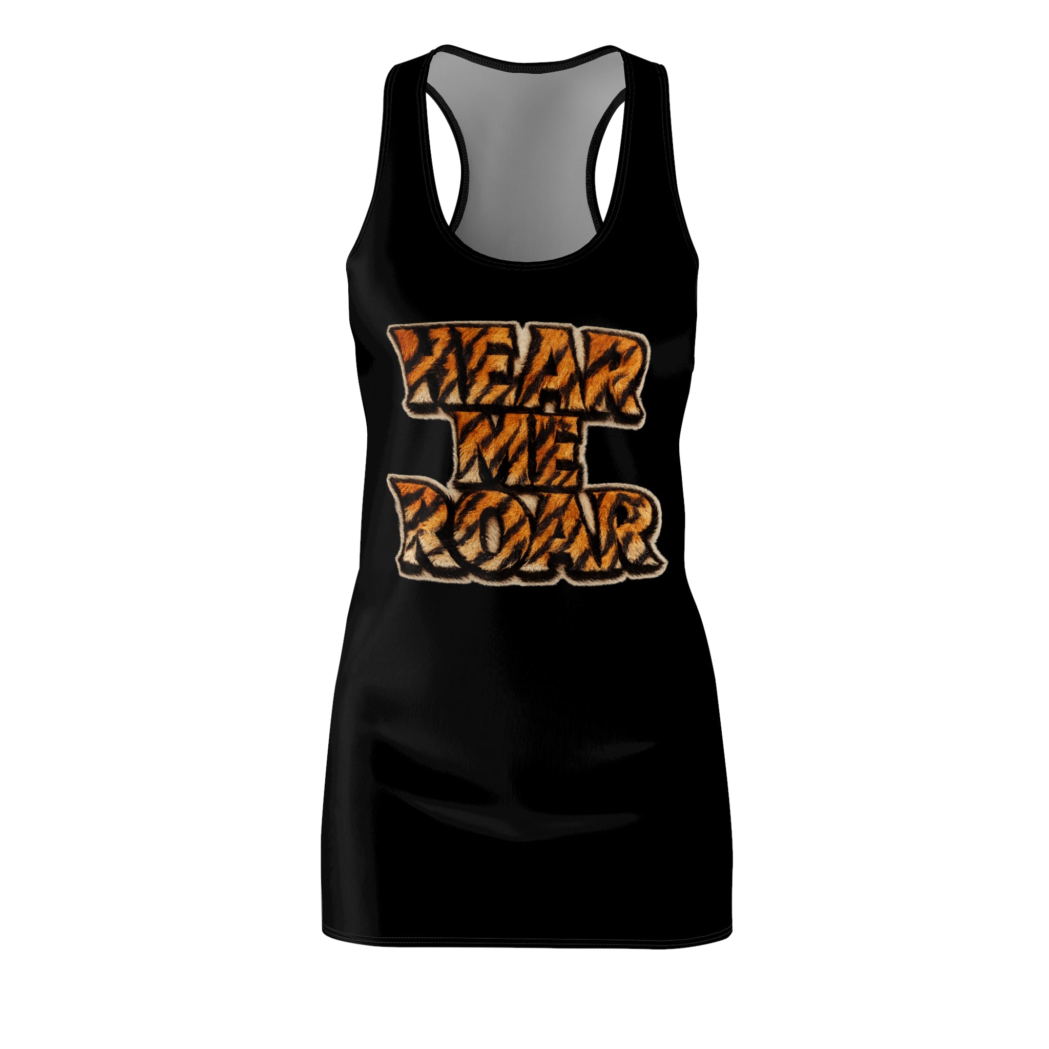 Racerback Dress — "Wear The Roar" Leopard Print Graphic