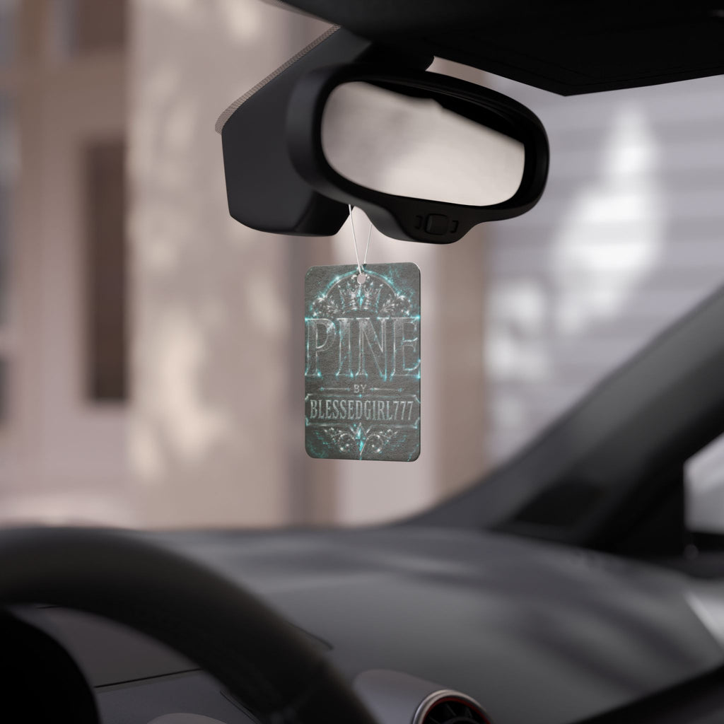 Car Air Freshener — 'PINE by BLESSEDGIRL777' Vintage Teal Scented Ornament