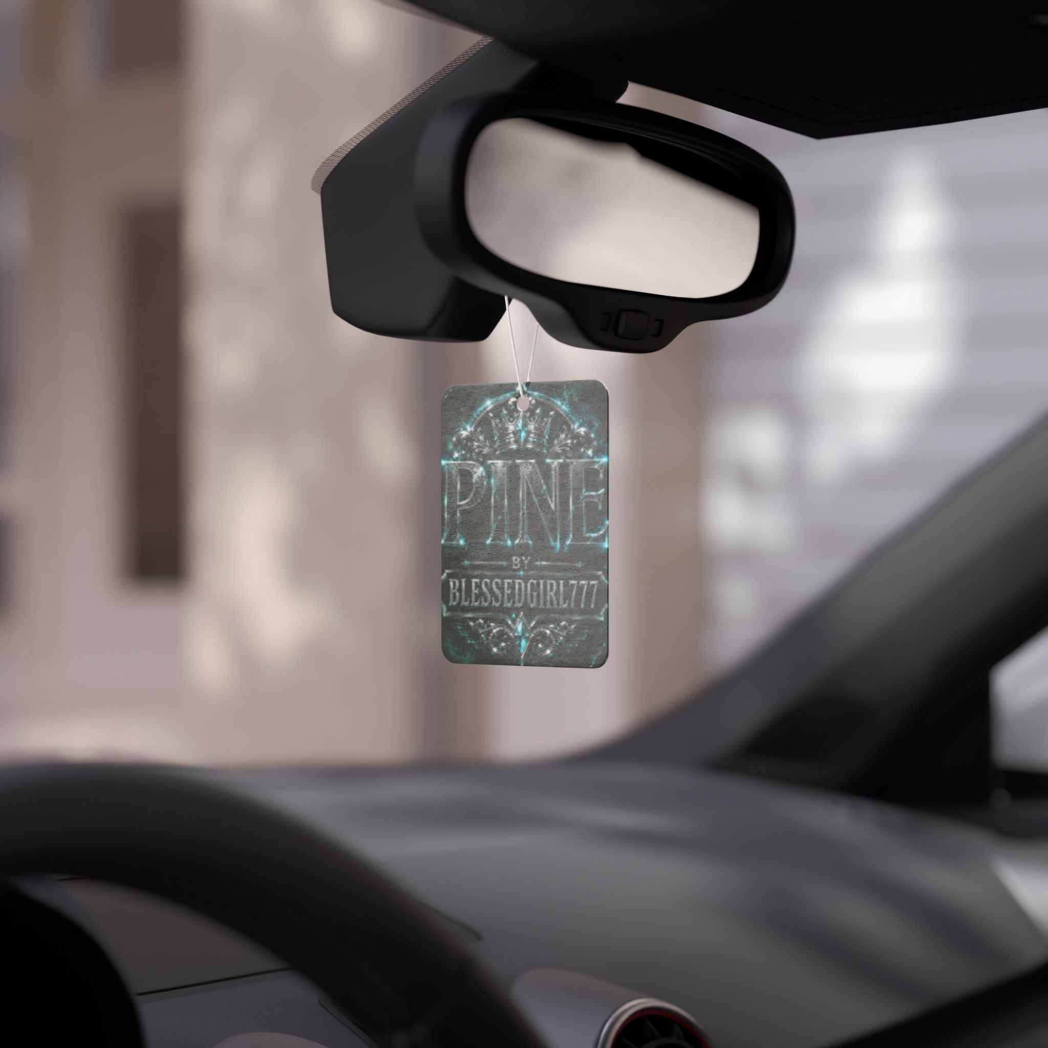 Car Air Freshener — 'PINE by BLESSEDGIRL777' Vintage Teal Scented Ornament
