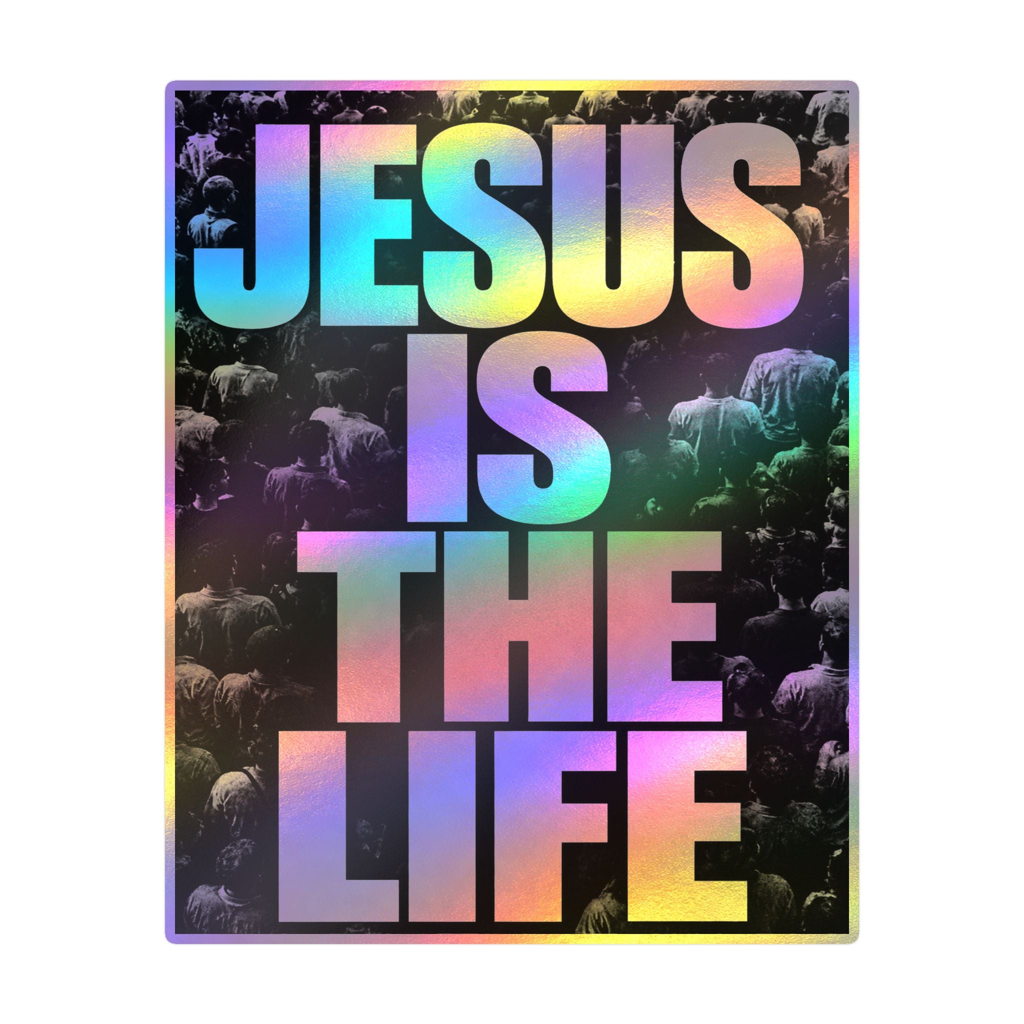 Jesus Is the Life Vinyl Sticker — Black & White Faith Decal (Kiss-Cut)