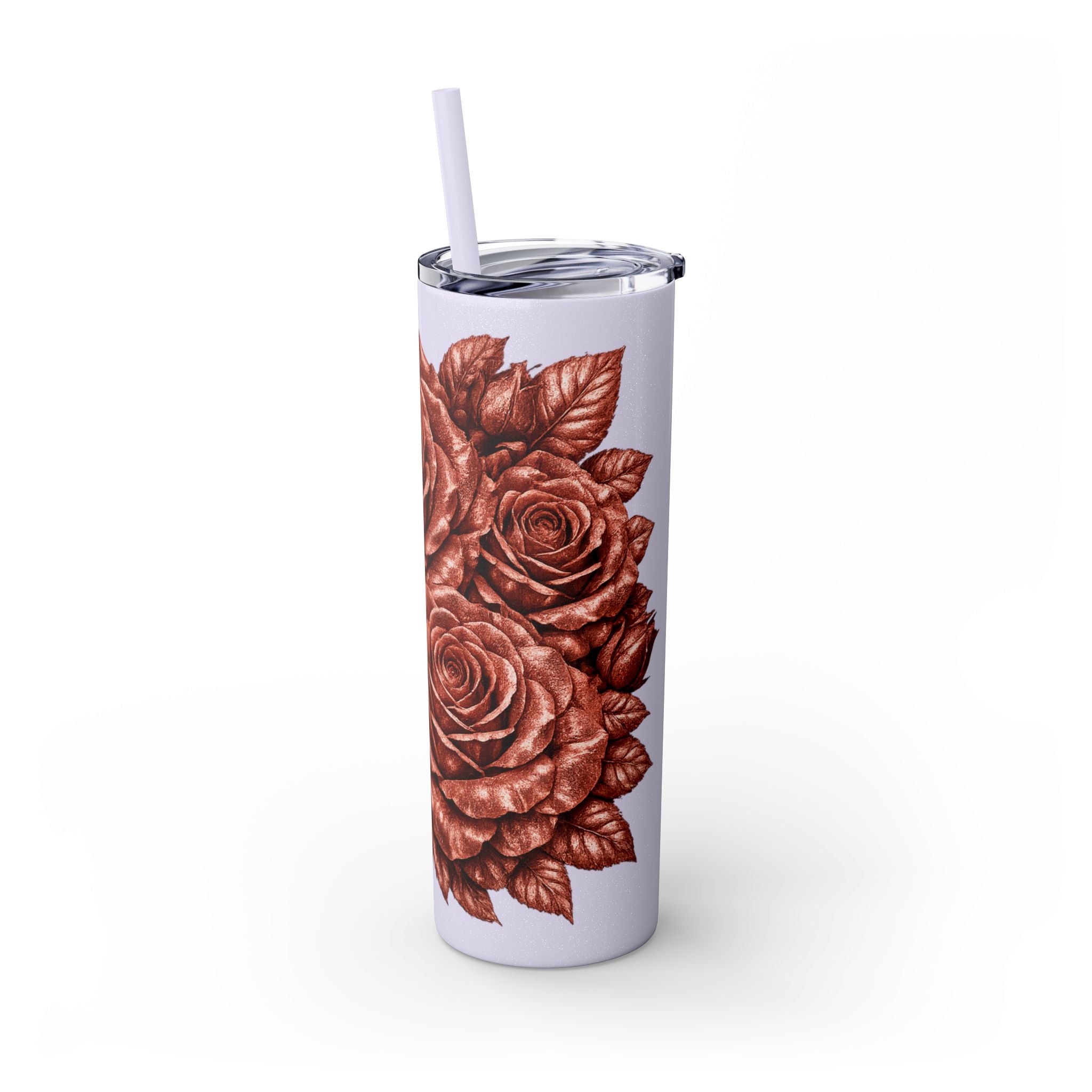Skinny Tumbler — Monochrome Rose Garden 20oz Straw Tumbler