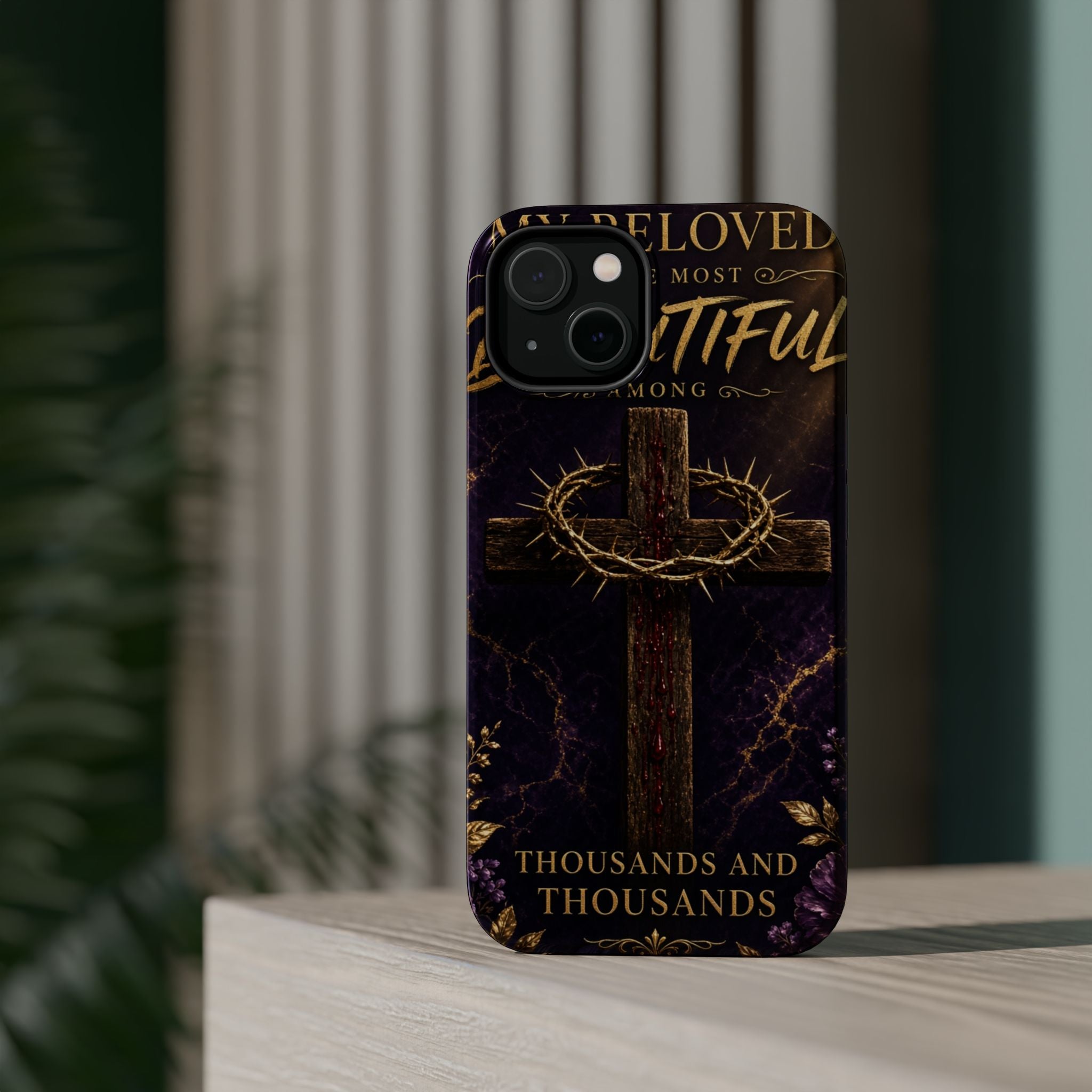 Christian Cross Magnetic Impact-Resistant Phone Case — "Beloved Most Beautiful" Scripture Design