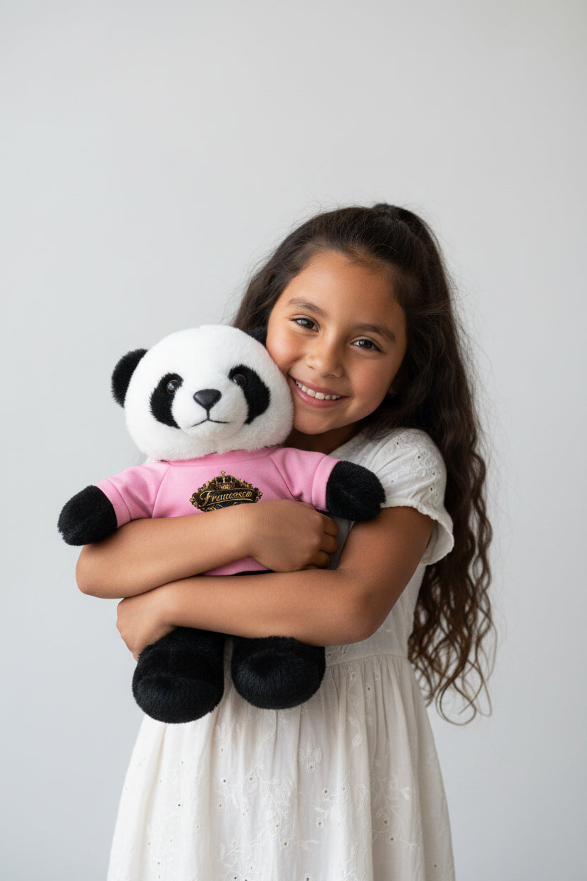 Personalized Teddy Bear with Pink Tee — Custom Name "Francesca" Plush Gift