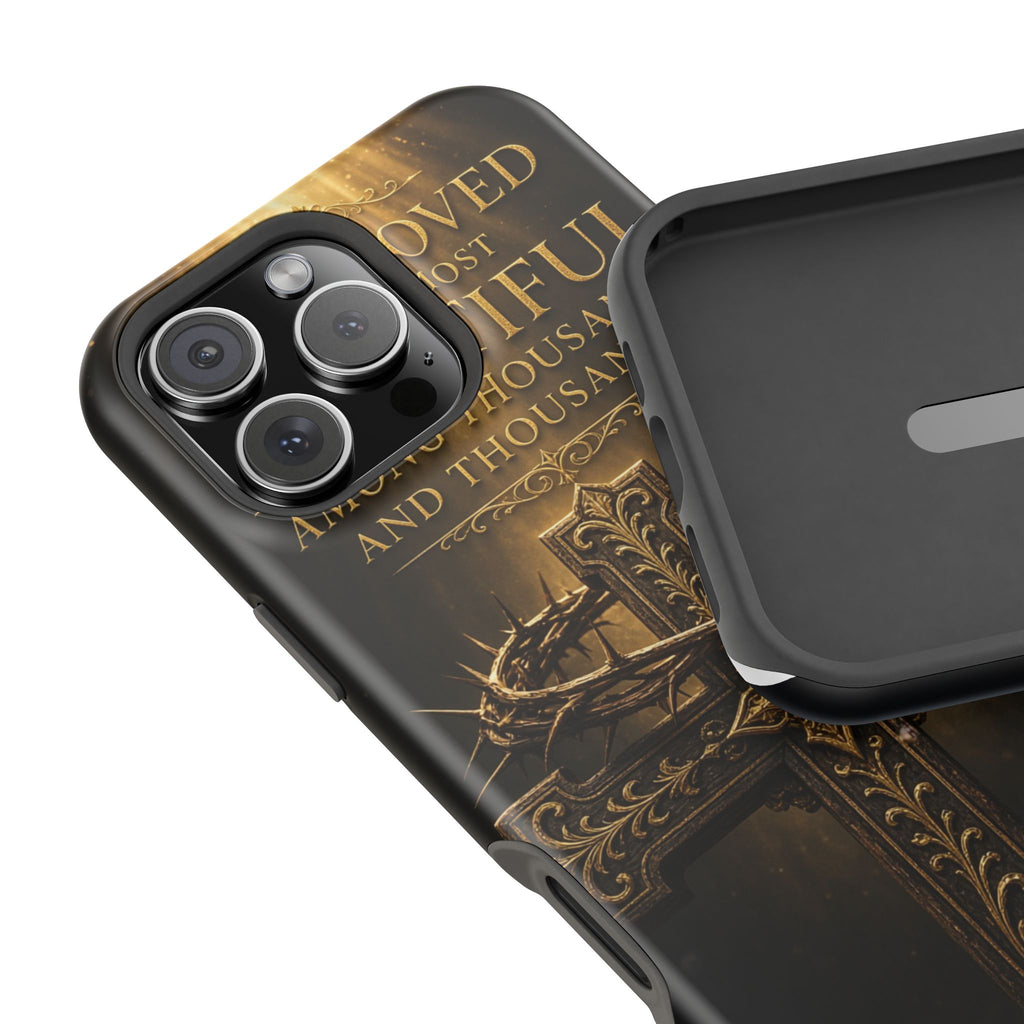 Magnetic Impact-Resistant Phone Case — "Most Beautiful" Cross with Crown of Thorns