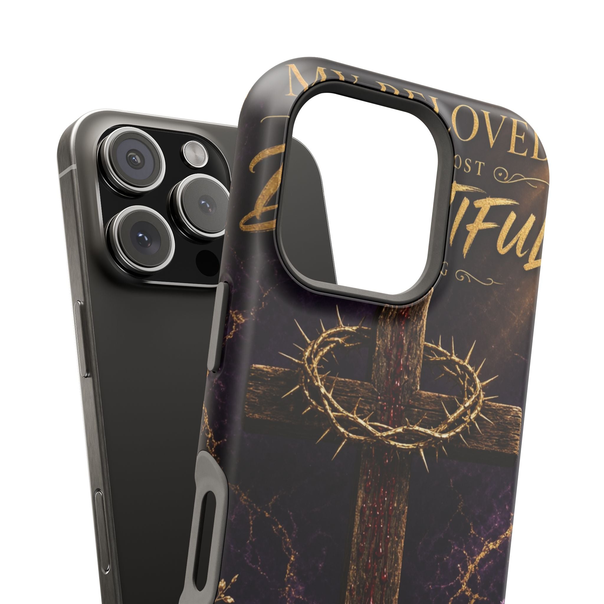 Christian Cross Magnetic Impact-Resistant Phone Case — "Beloved Most Beautiful" Scripture Design