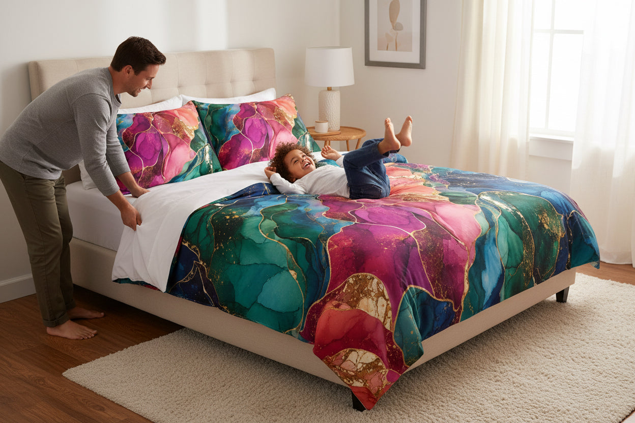 Daisy Field Cotton Bed Set – Floral Duvet Cover & Pillowcases