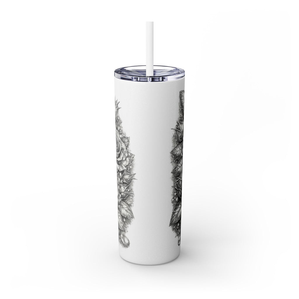 Skinny Tumbler — Monochrome Rose Garden 20oz Straw Tumbler