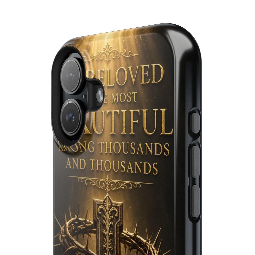 Magnetic Impact-Resistant Phone Case — "Most Beautiful" Cross with Crown of Thorns