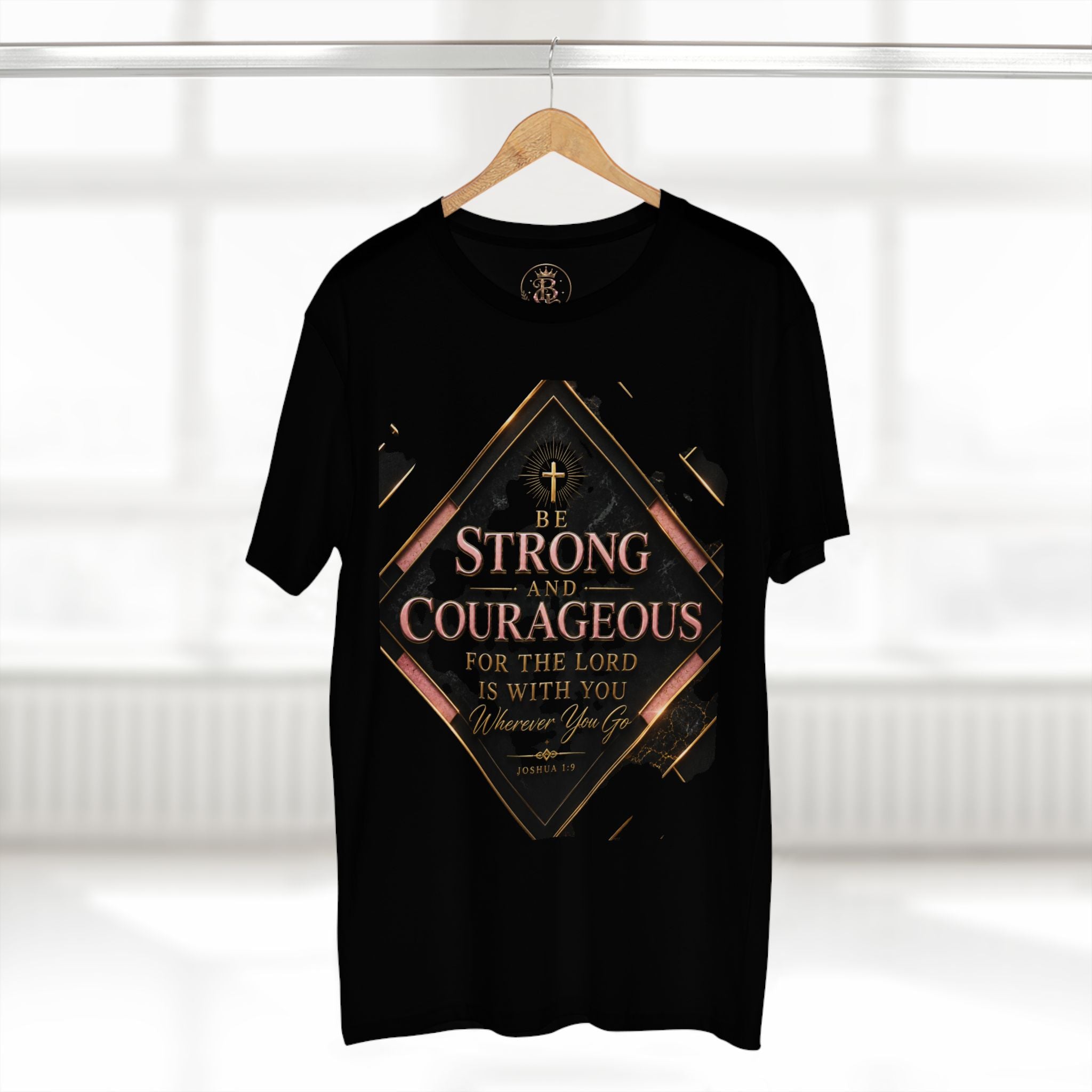Be Strong and Courageous Christian T-Shirt — Inspirational Scripture Tee (Joshua 1:9)